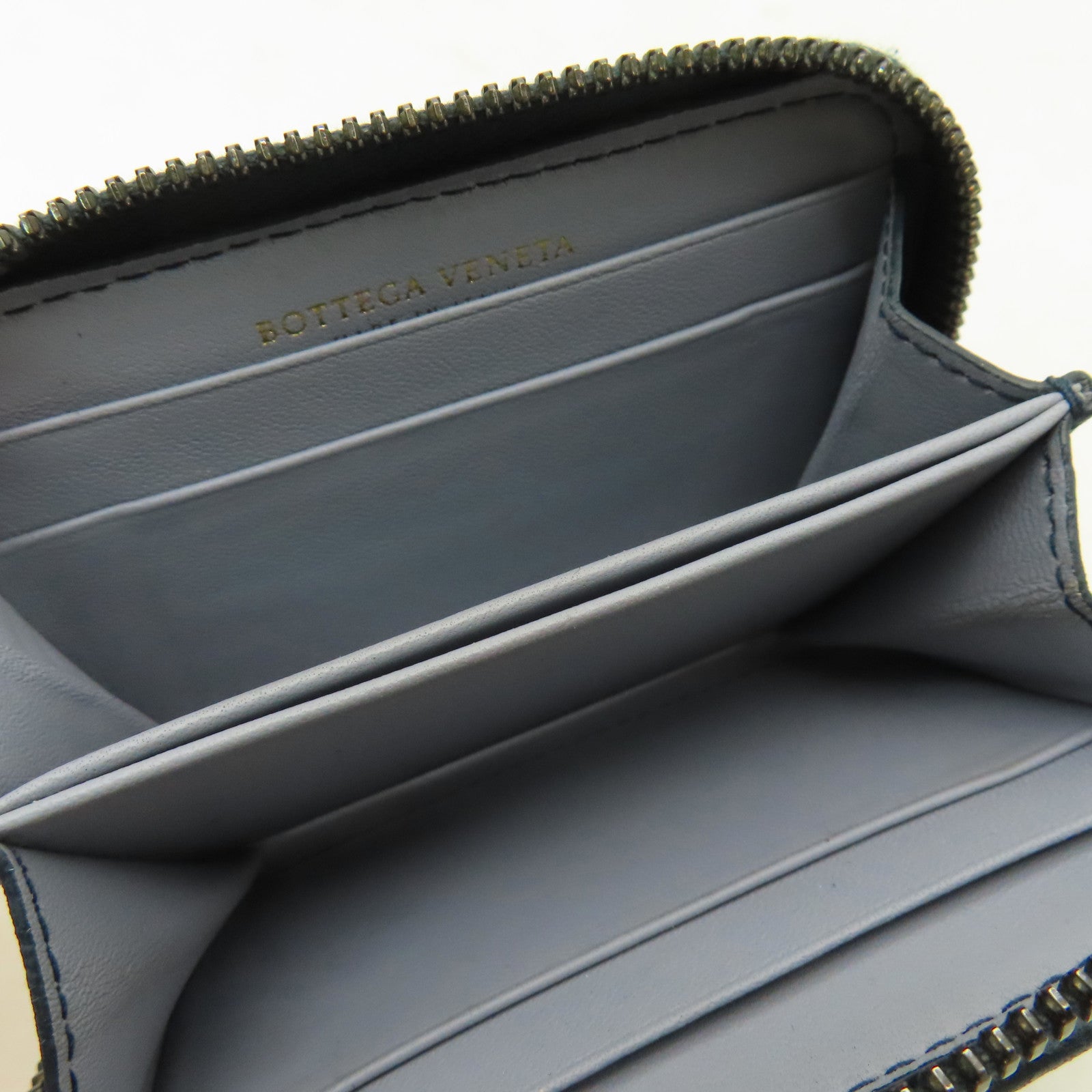 BOTTEGA VENETA 【激減優惠】織紋皮革Coin Case零錢包藍色