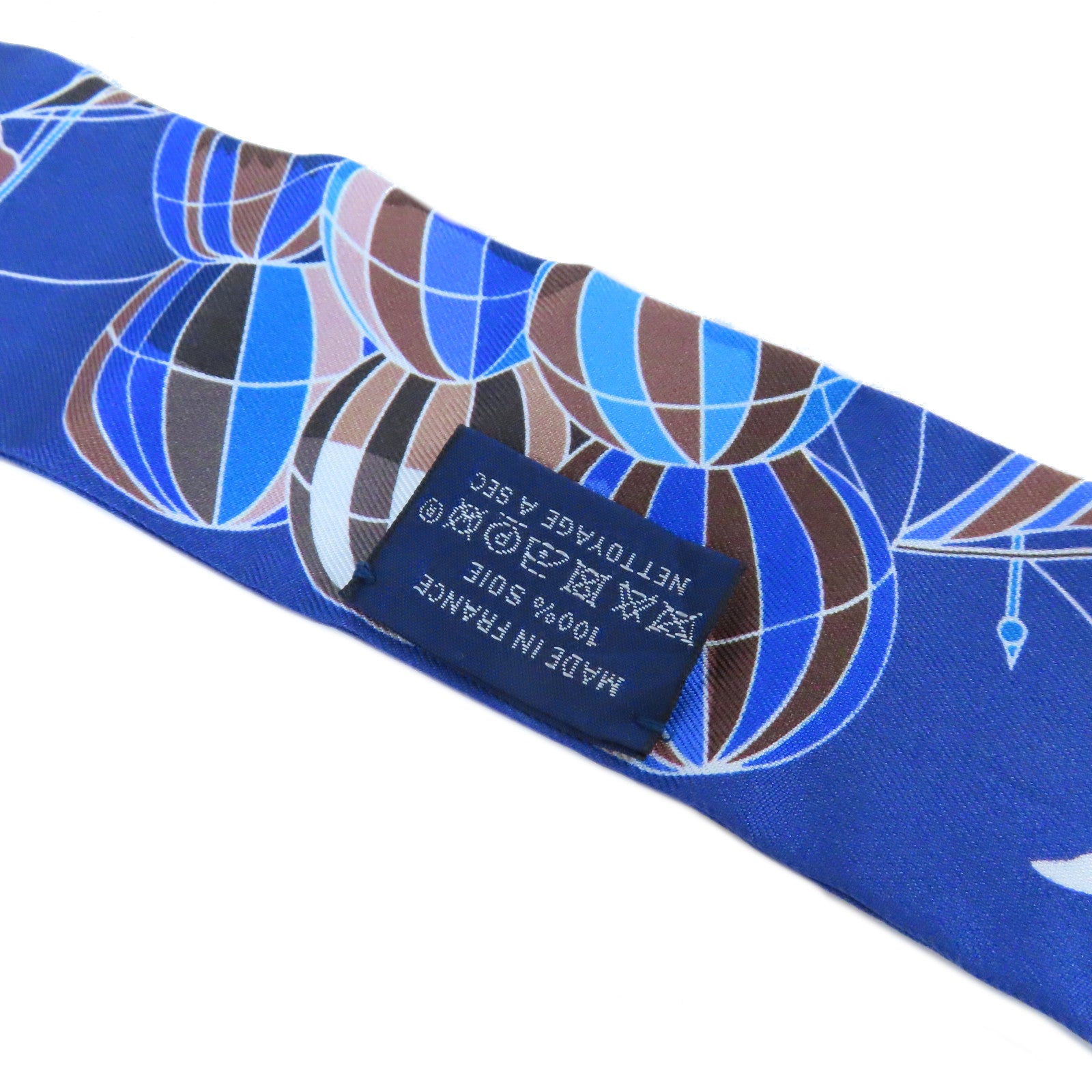 HERMES 【激減優惠】絲質Twilly Scarf絲巾藍色