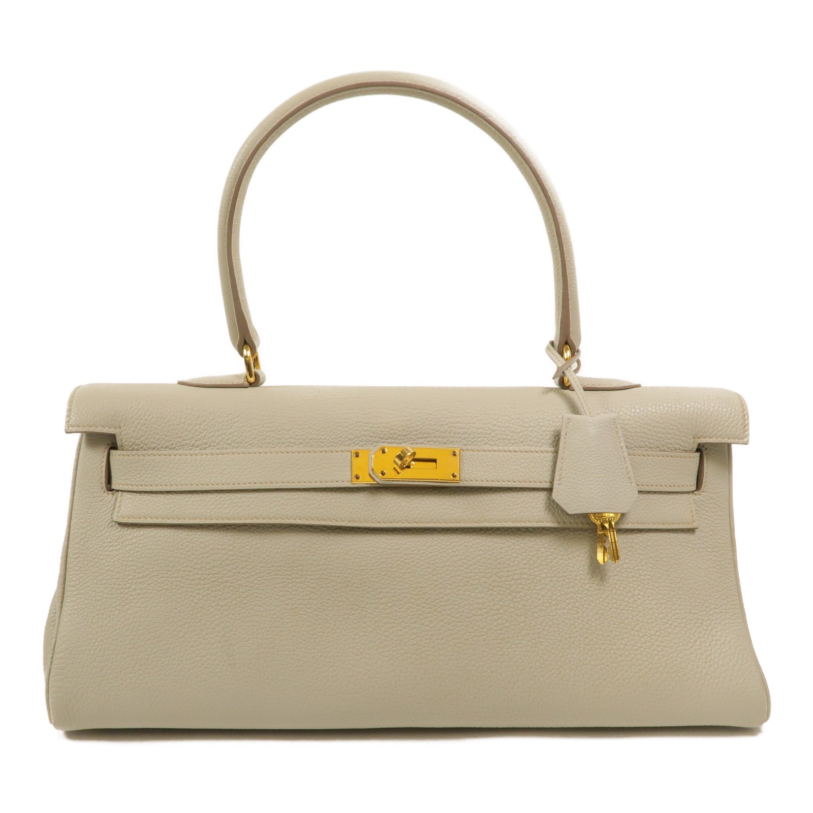 HERMES Togo皮革Shoulder Kelly肩背袋Gris Perle
