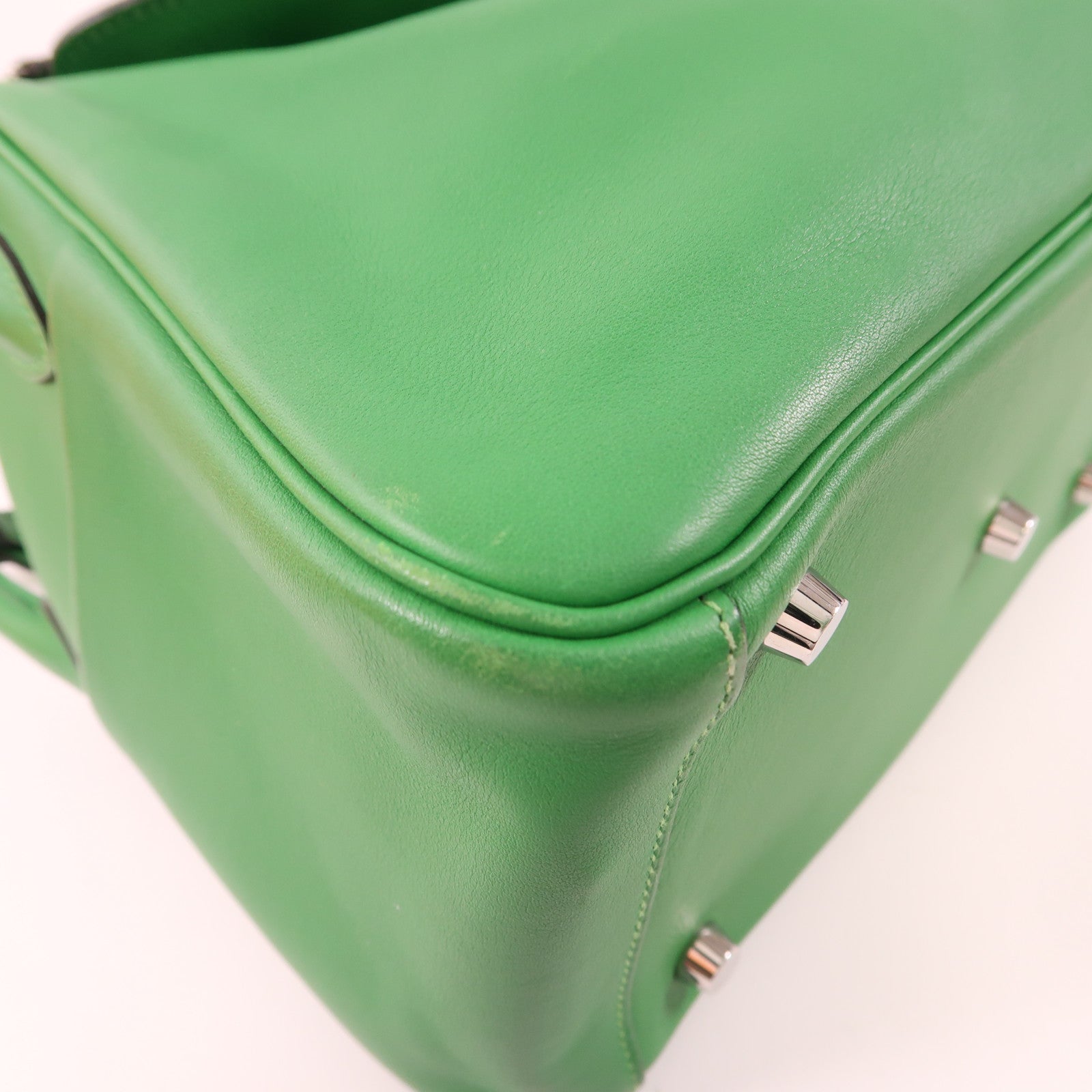 HERMES PHW Lindy 26 2Way Shoulder Hand Bag Veau Swift Leather Stamp R 1K Bamboo