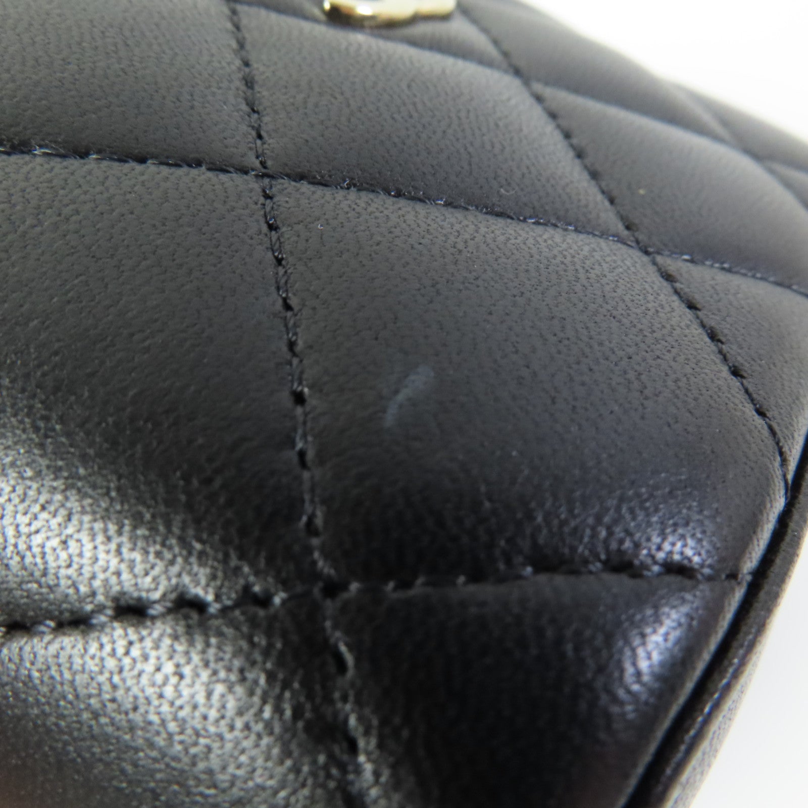 CHANEL CC GHW Mini Vanity Case Shoulder Bag Lambskin Leather Black