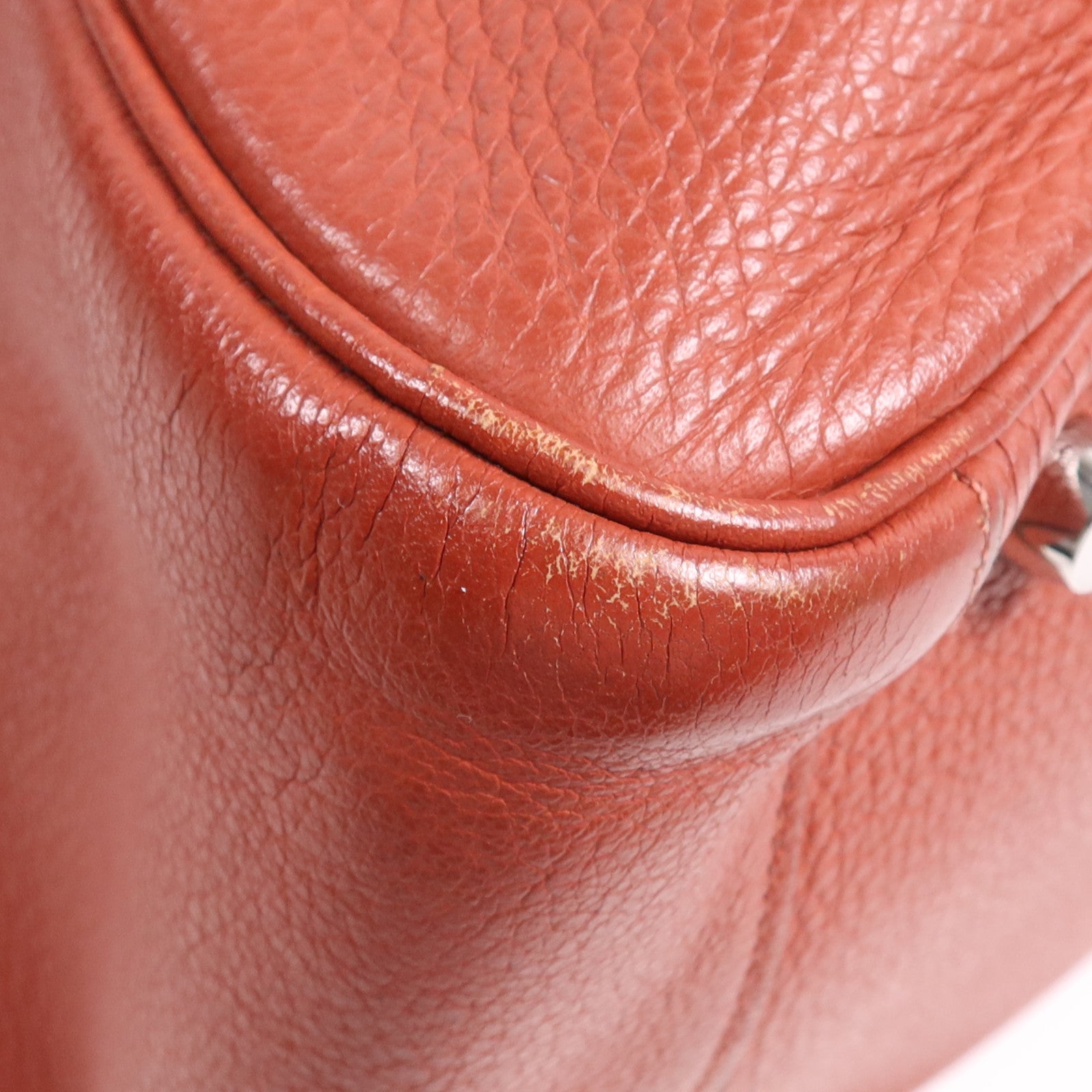 HERMES Clemence皮革Lindy 30銀扣手挽肩背兩用袋Rouge