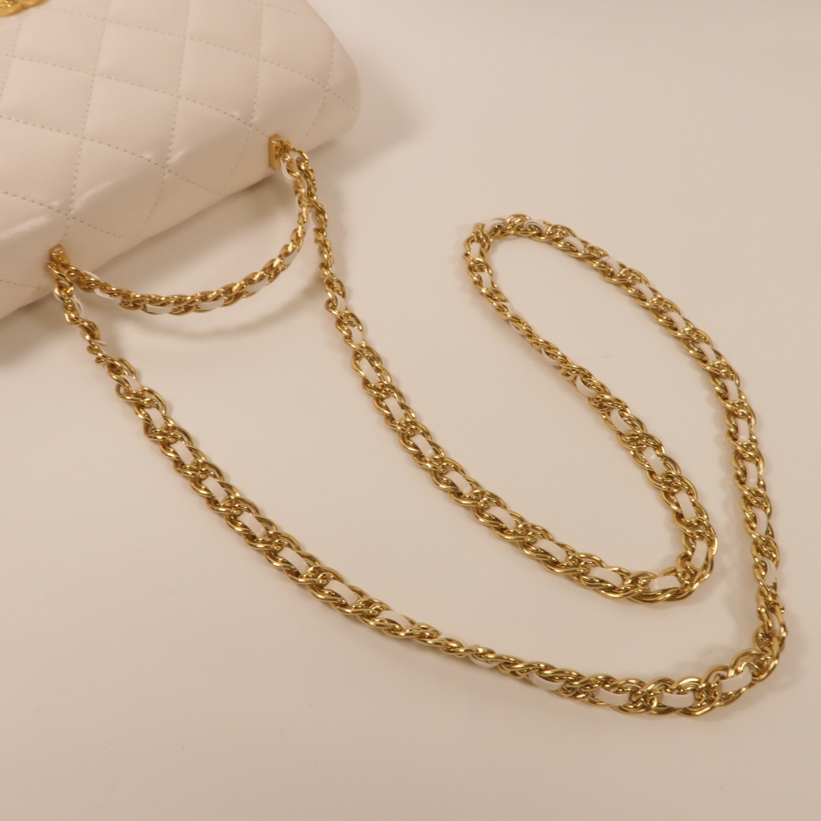 CHANEL 羊皮皮革Flap Bag金扣手挽肩背兩用袋