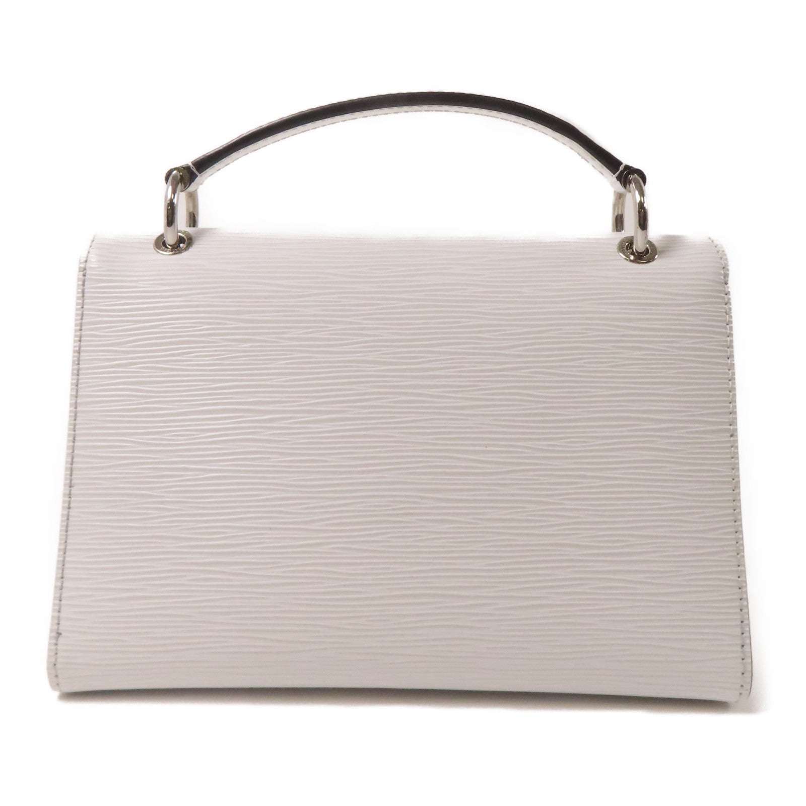 LOUIS VUITTON Epi Pochette Grenelle銀扣手挽肩背兩用袋白色