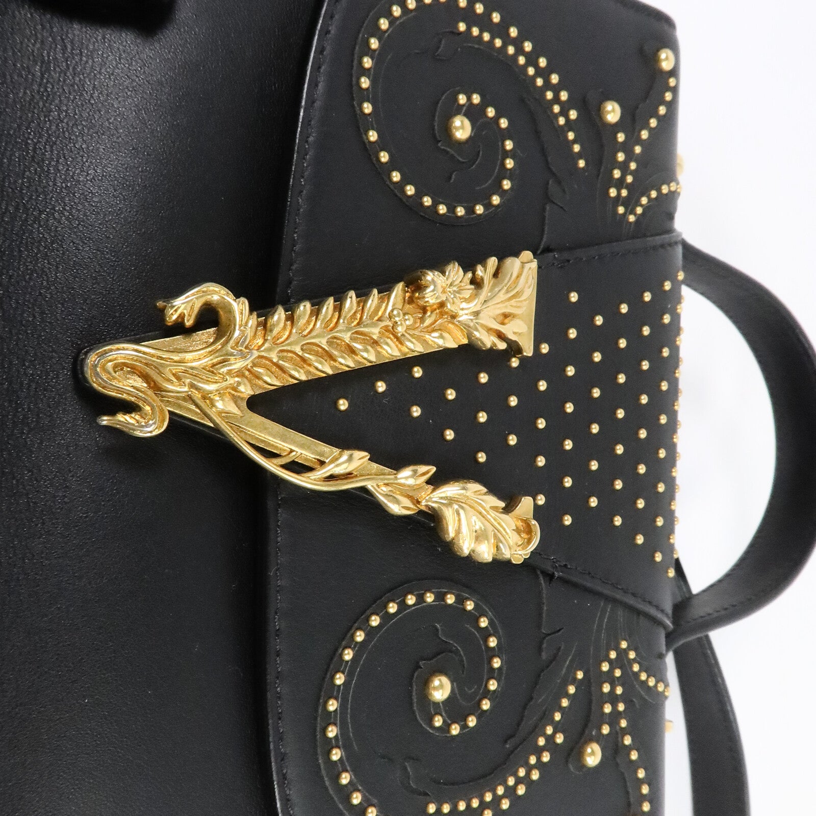 VERSACE 牛皮皮革Virtus手挽肩背兩用袋