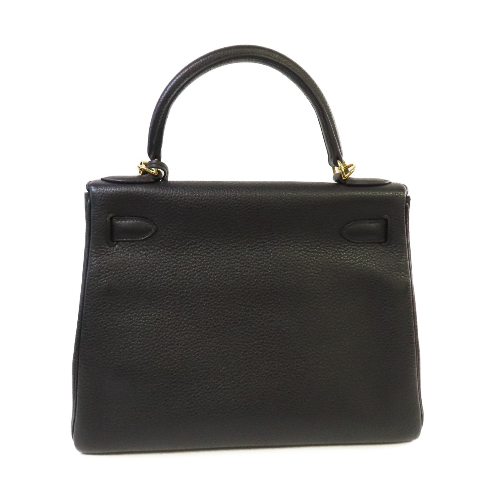 HERMES 【激減優惠】Clemence皮革Kelly 28 2Way Shoulder Bag金扣手挽肩背兩用袋89 Noir黑色