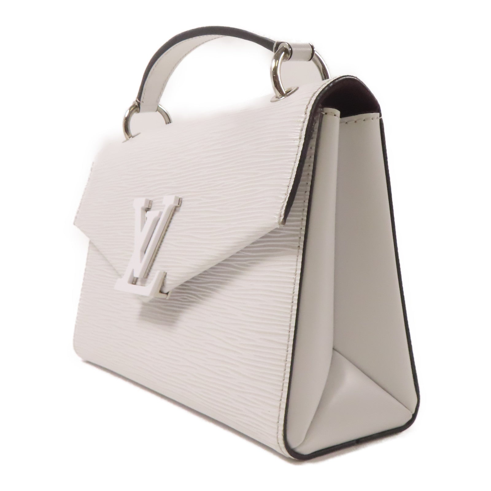 LOUIS VUITTON Epi Pochette Grenelle銀扣手挽肩背兩用袋白色