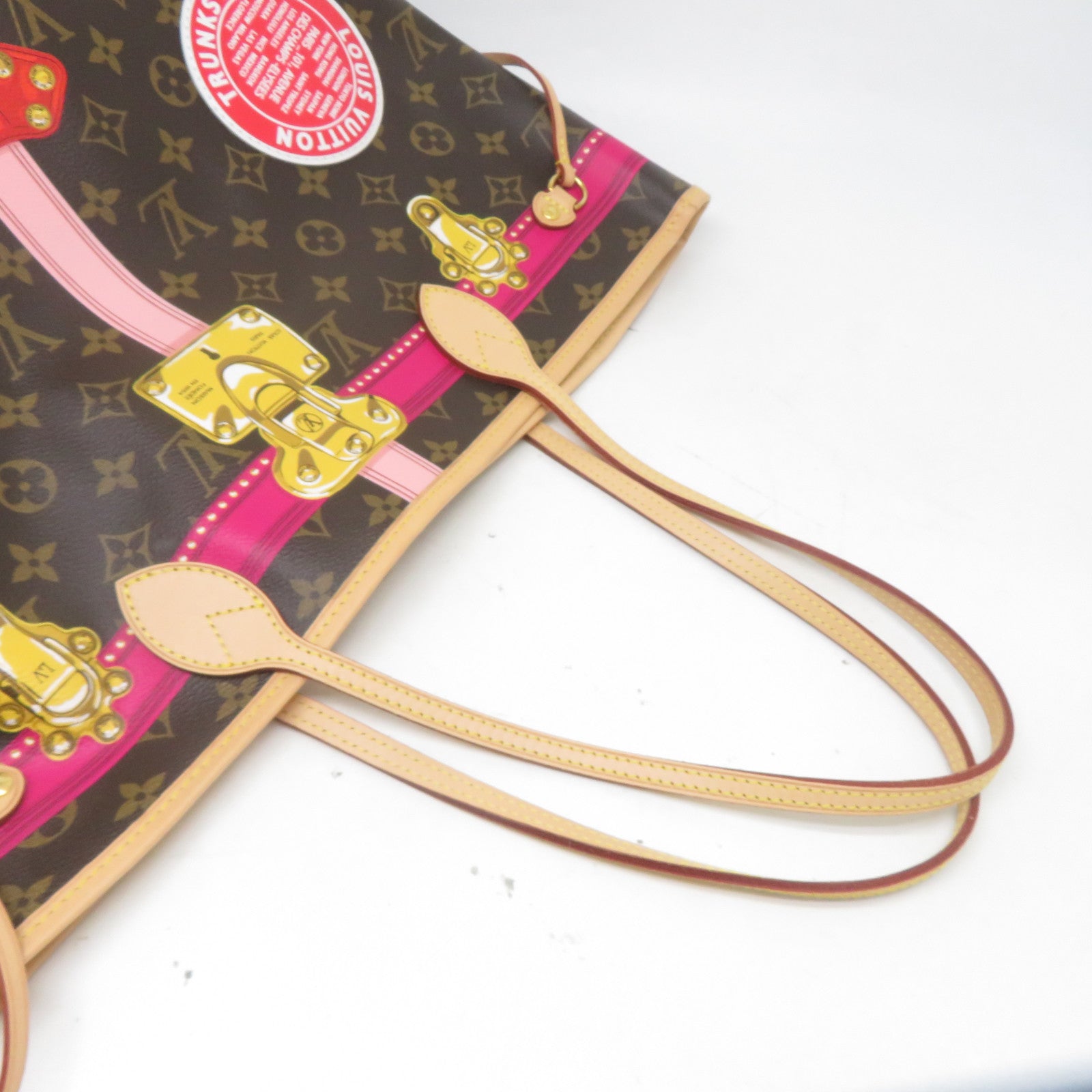 LOUIS VUITTON Monogram Summer Trunk Neverfull MM金扣肩背袋啡色
