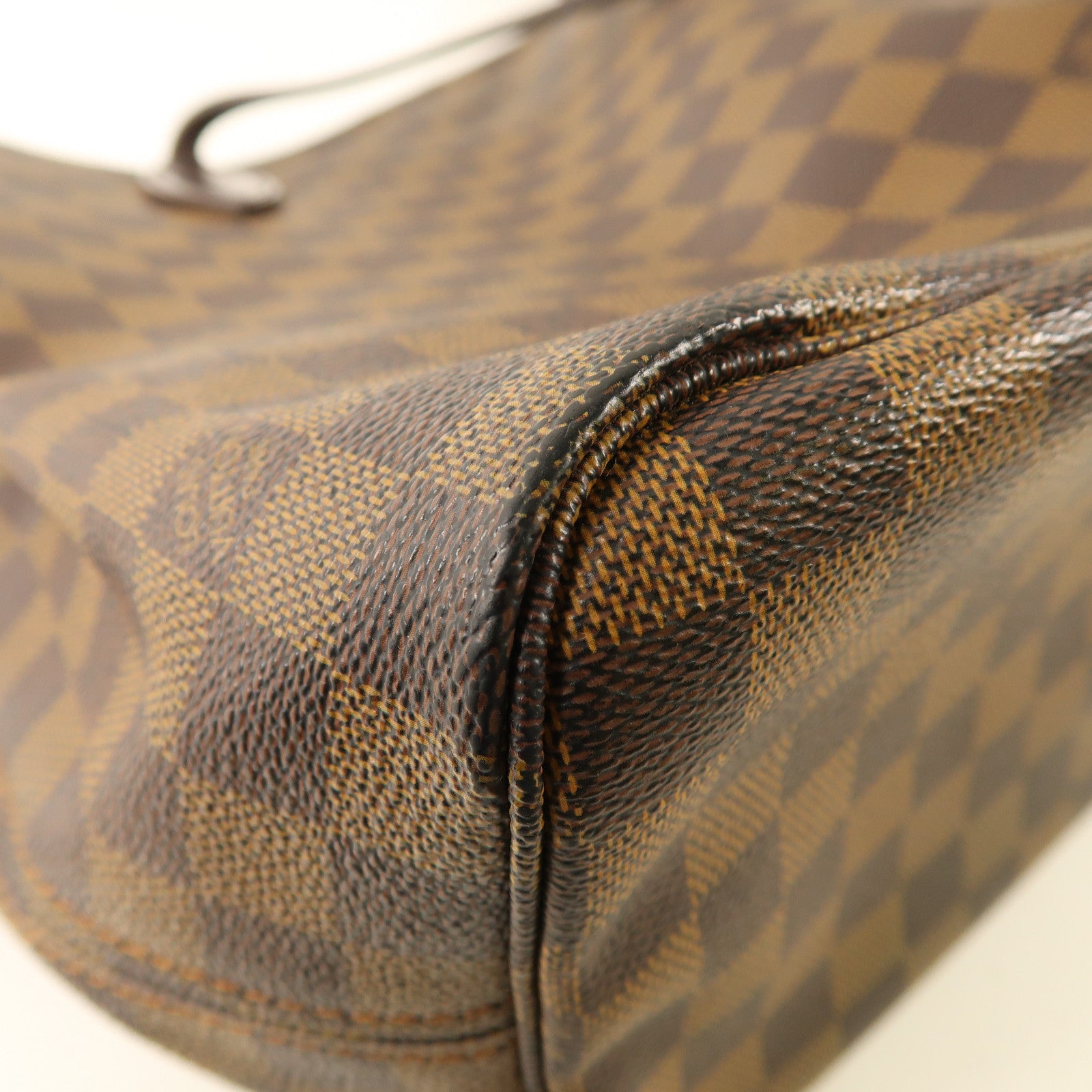 LOUIS VUITTON 【激減優惠】Damier Neverfull MM金扣手挽袋棕色