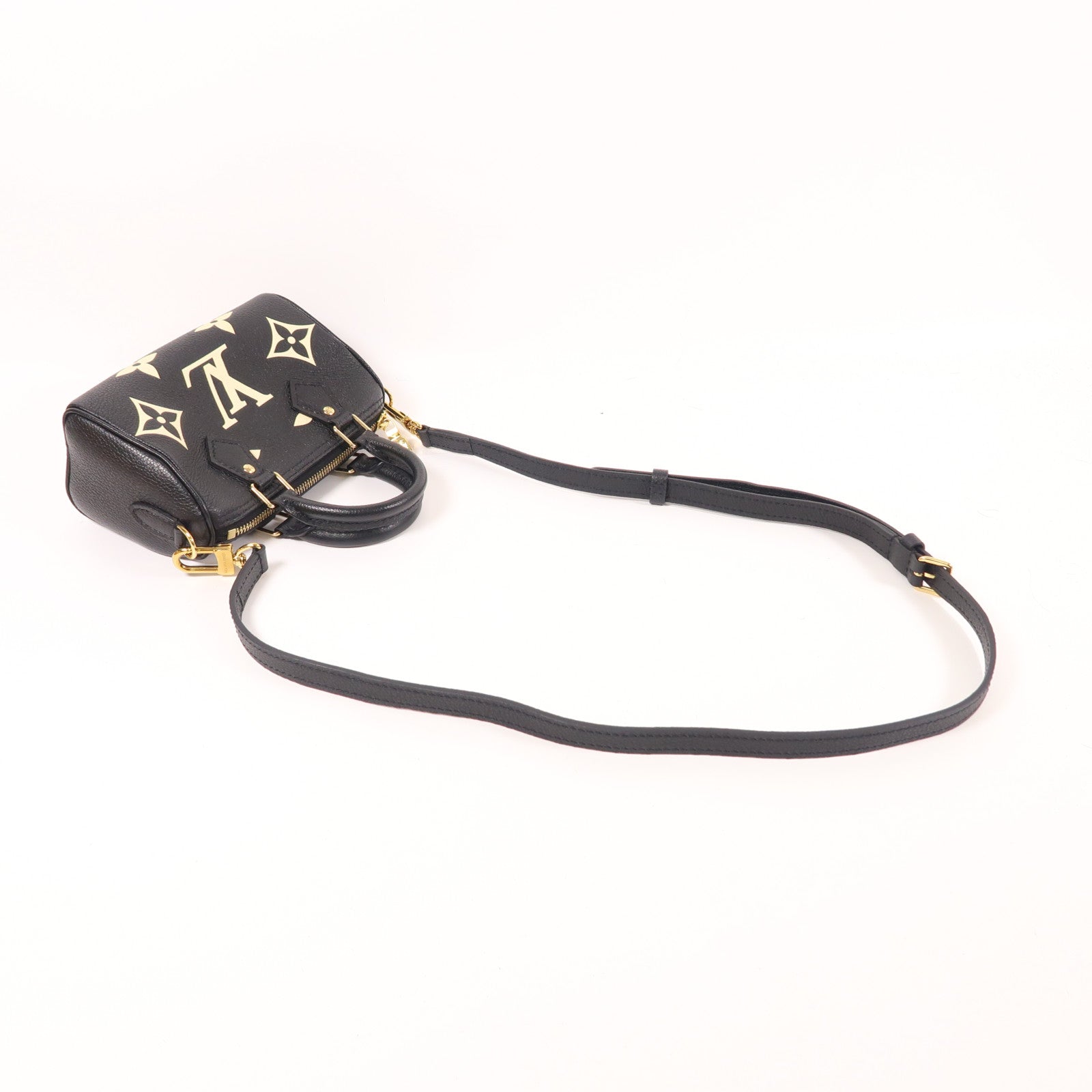 LOUIS VUITTON Monogram Empreinte Nano Speedy金扣手挽肩背兩用袋