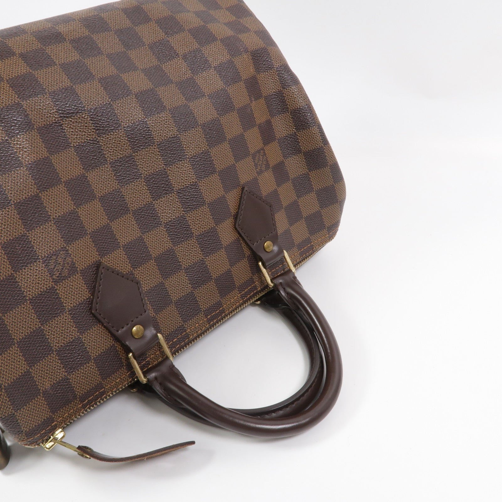 LOUIS VUITTON Damier Speedy 25金扣手挽袋
