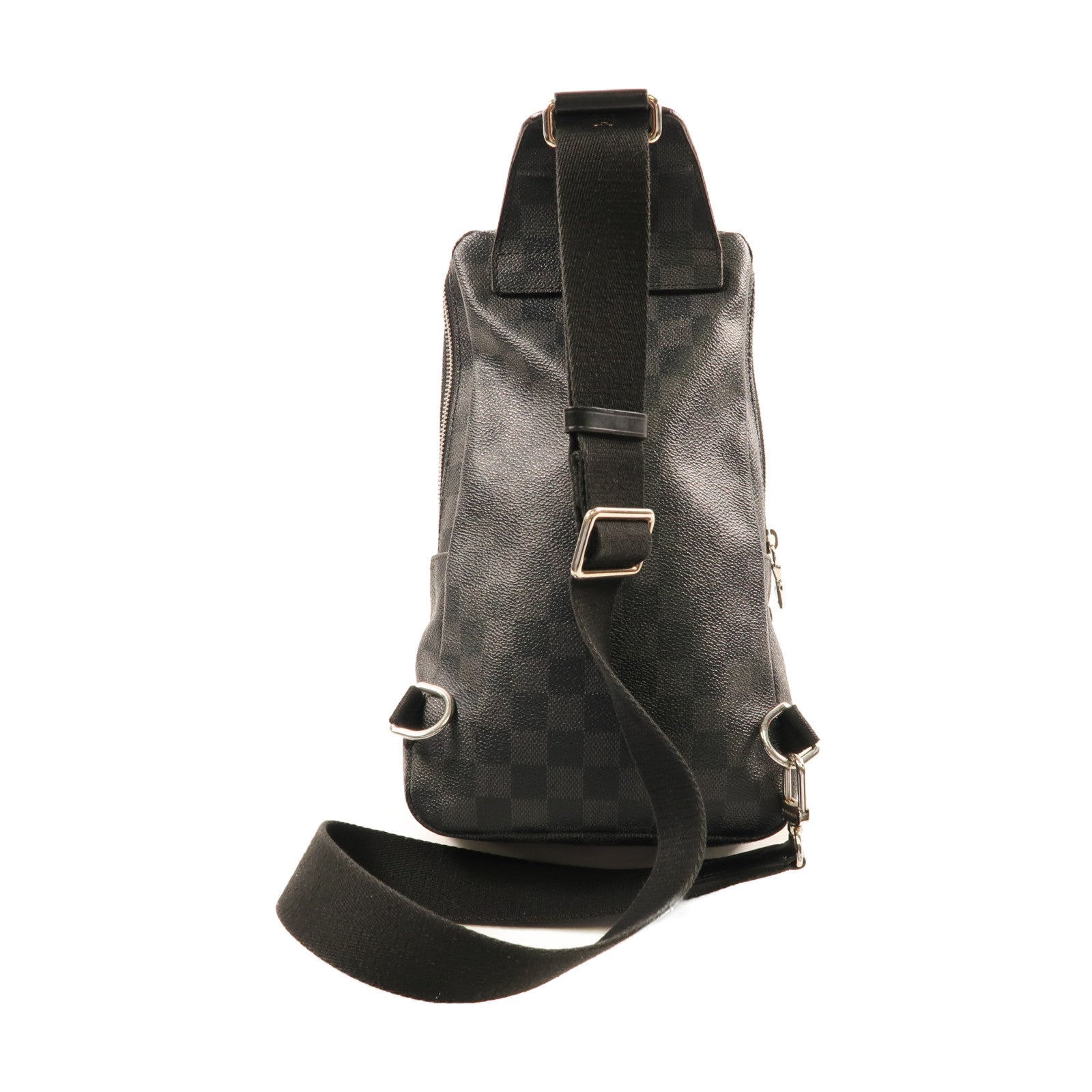 LOUIS VUITTON Damier Graphite Avenue Sling銀扣肩背袋黑色
