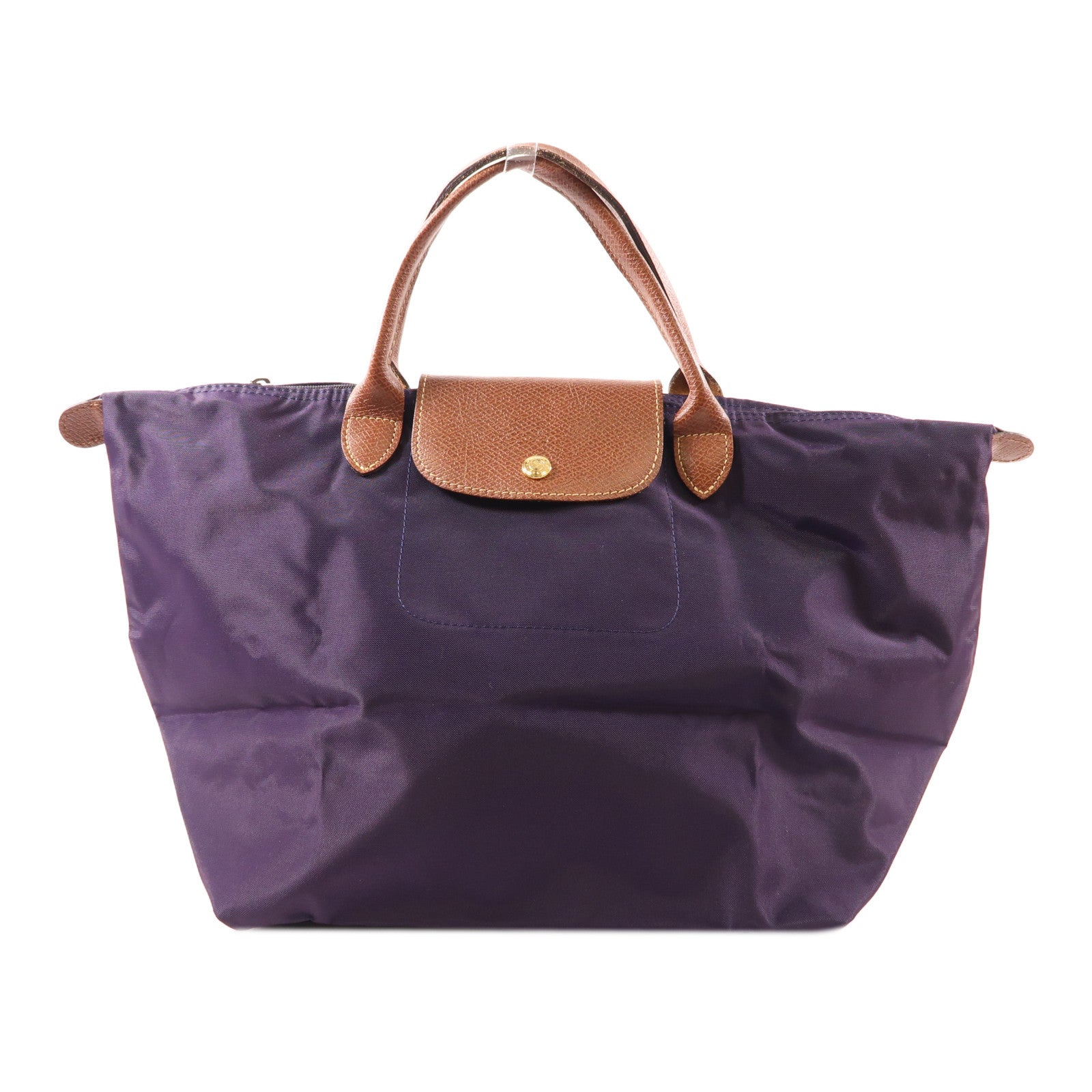 Longchamp 尼龍Handbag金扣手挽袋紫色