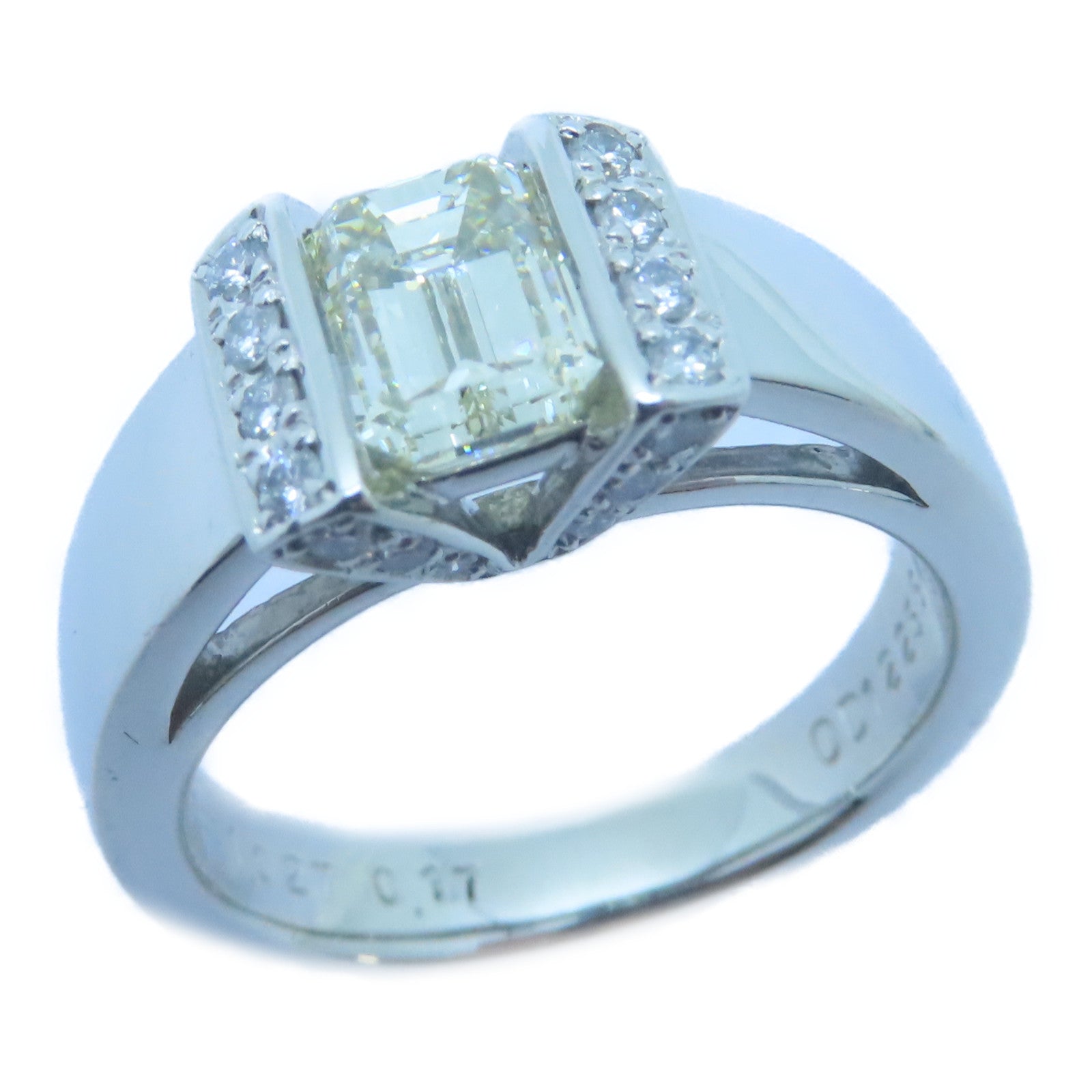 JEWELRY 【激減優惠】PT900鉑金Diamond Ring 1.027ct/0.17ct鑽石戒指US#5.5