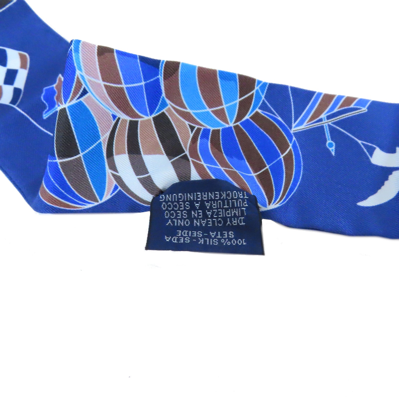 HERMES 【激減優惠】絲質Twilly Scarf絲巾藍色