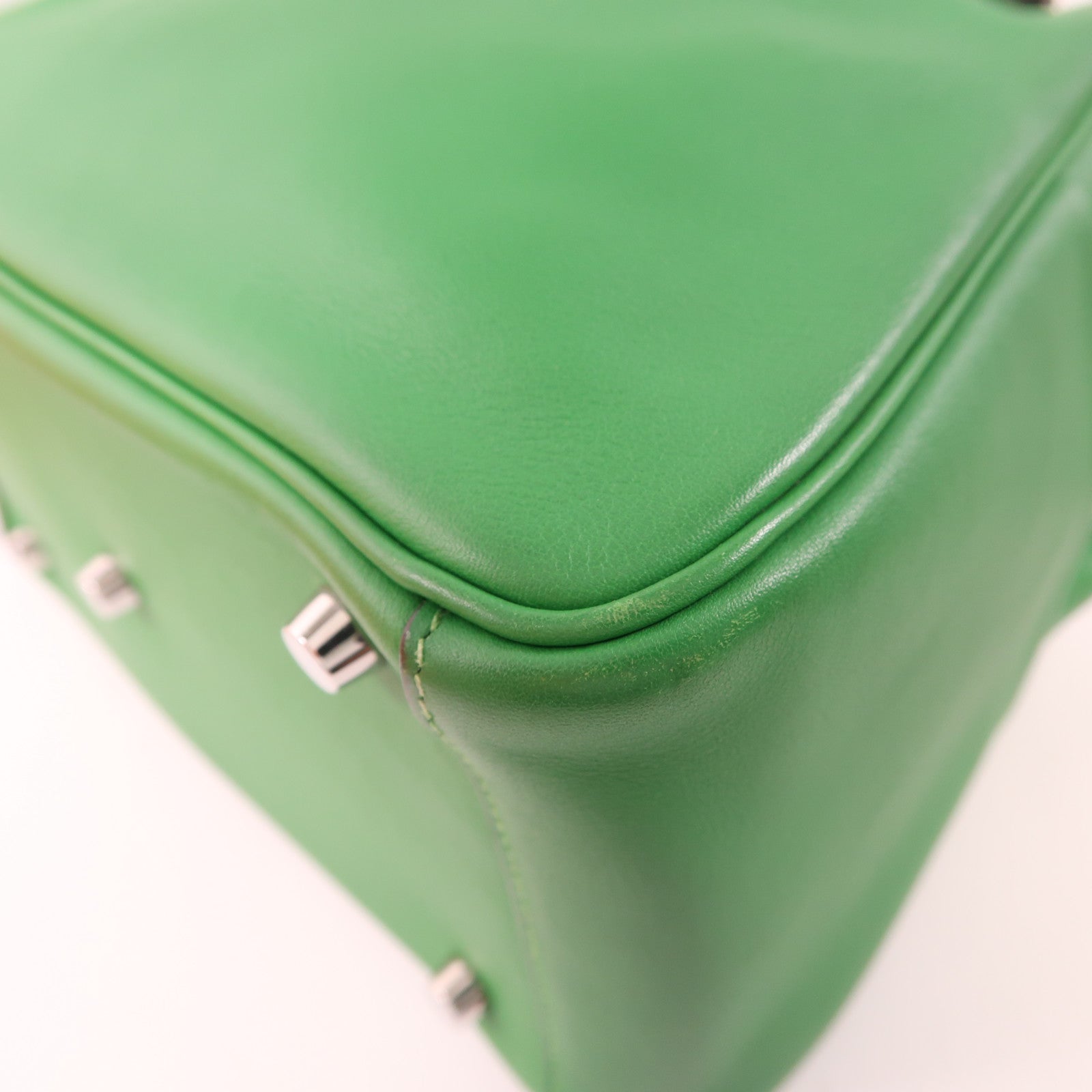 HERMES PHW Lindy 26 2Way Shoulder Hand Bag Veau Swift Leather Stamp R 1K Bamboo