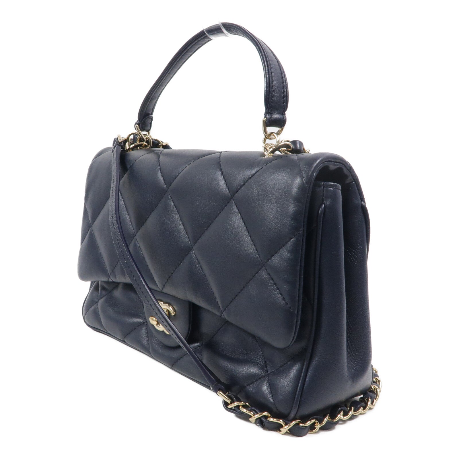 CHANEL 羊皮皮革Top Handle Flap手挽肩背兩用袋
