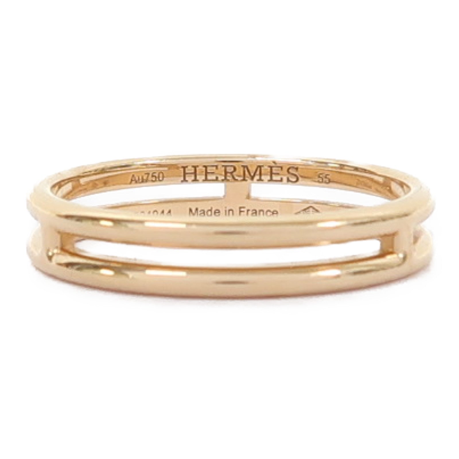 HERMES 18K玫瑰金Ariane Wedding Band戒指US#7.25