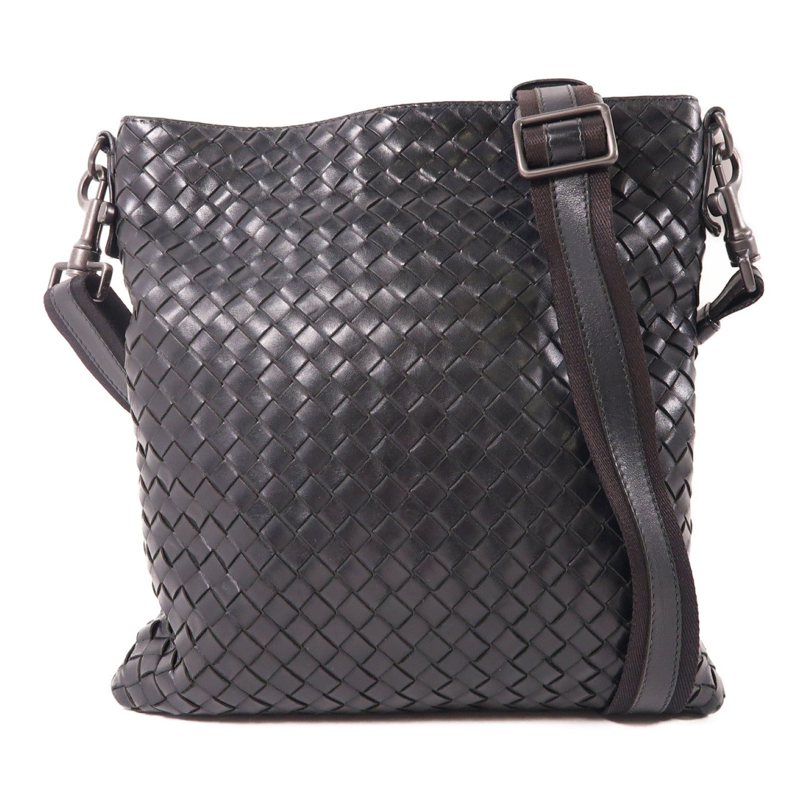 BOTTEGA VENETA 織紋皮革Shoulder Bag肩背袋黑色
