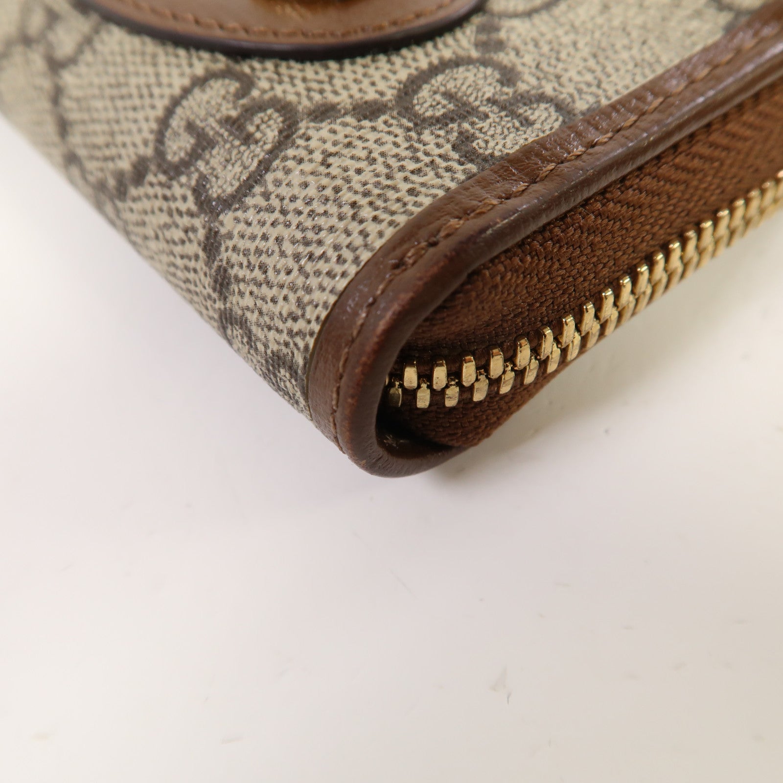 GUCCI 【激減優惠】塗層帆布Horsebit 1955 Card Case金扣卡片套啡色