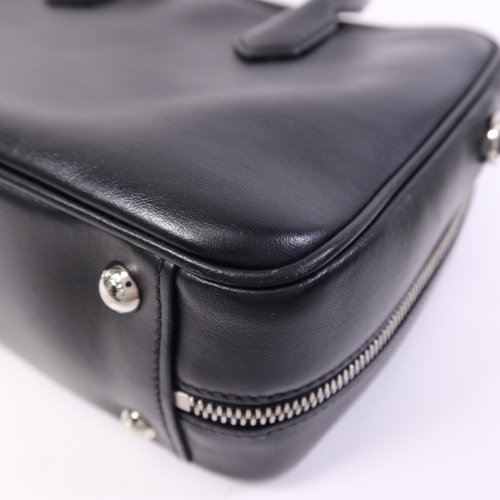 PRADA 【激減優惠】牛皮皮革Shoulder Bag銀扣手挽肩背兩用袋