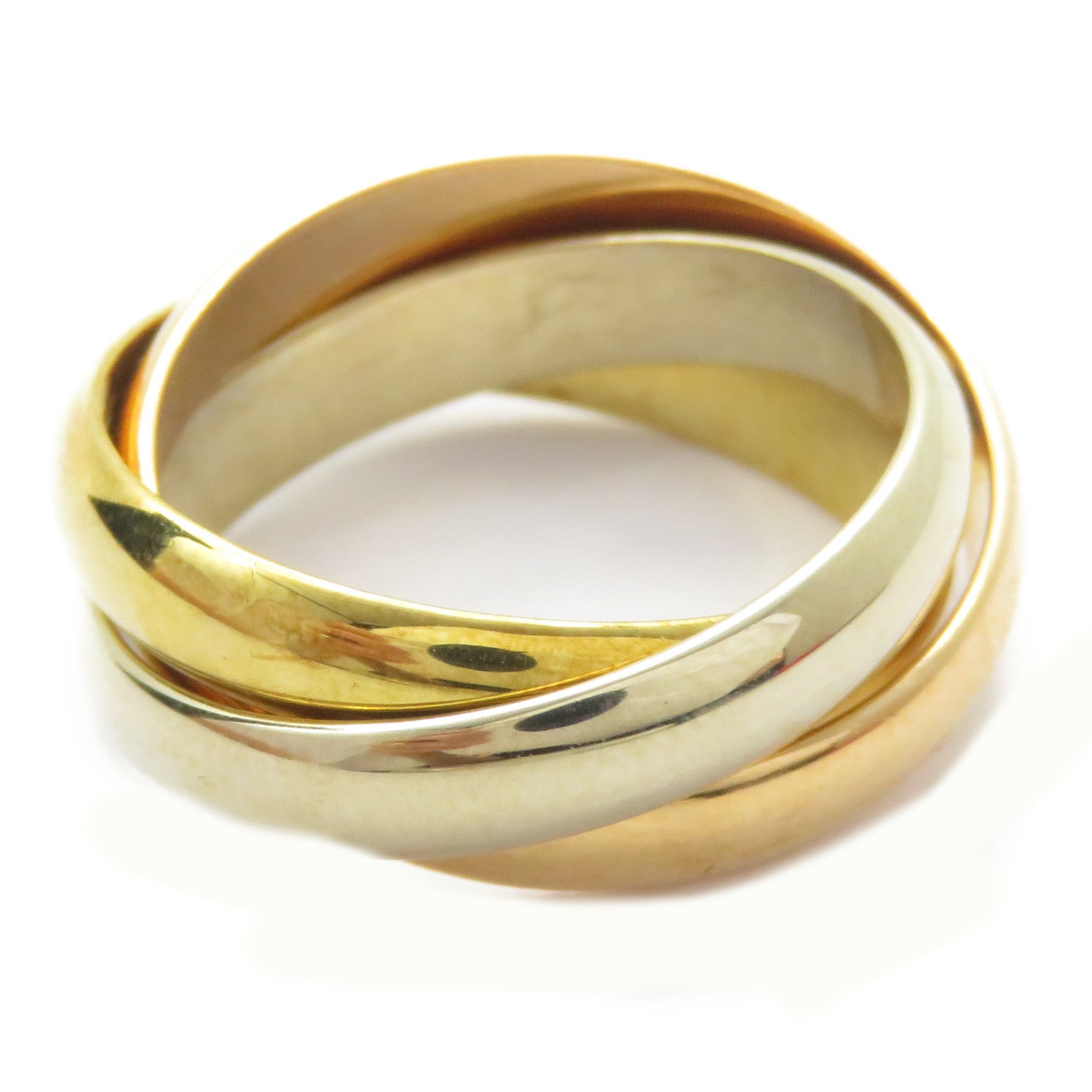 CARTIER 18K黃金/白金/玫瑰金Trinity Ring戒指US#5.75/Cartier#51