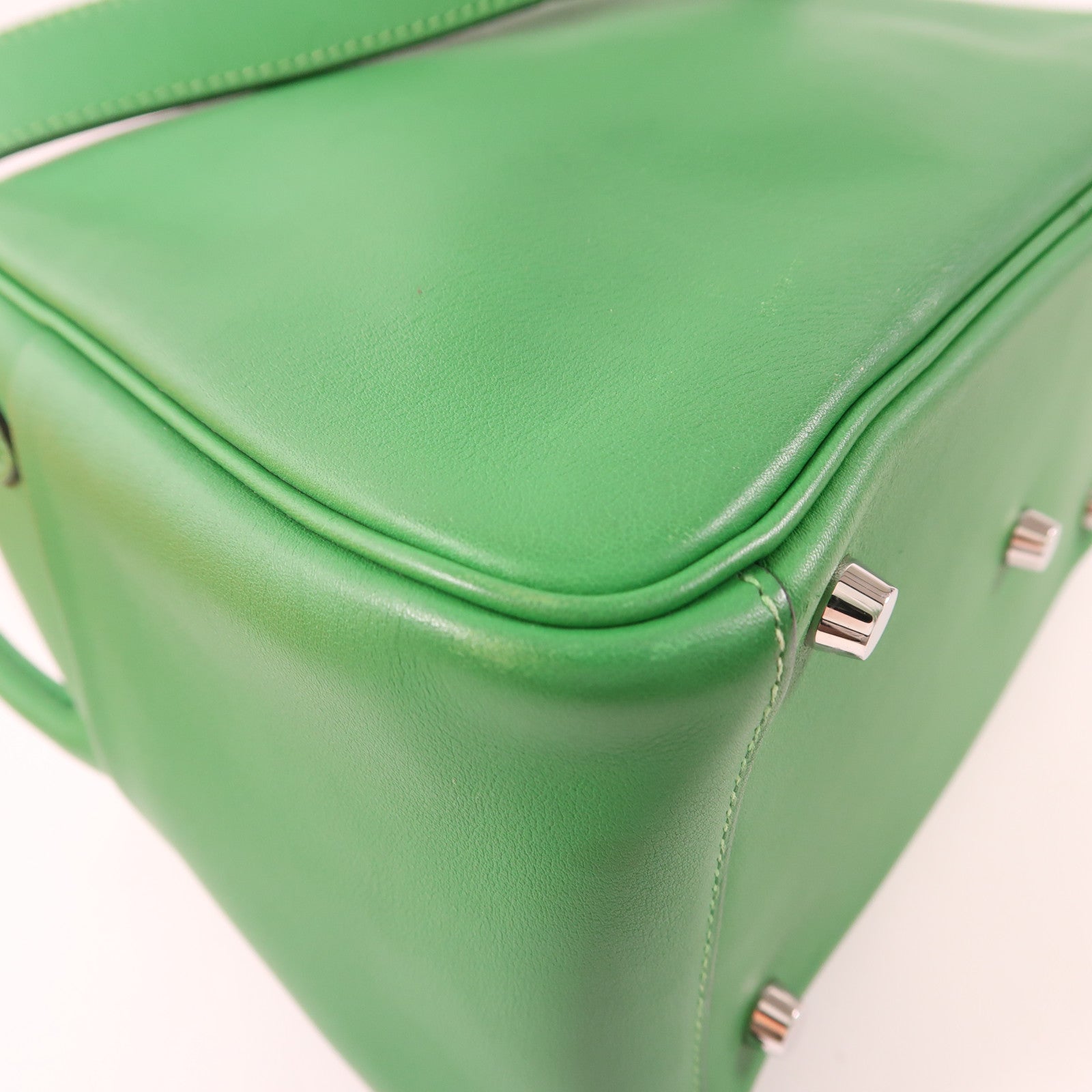 HERMES PHW Lindy 26 2Way Shoulder Hand Bag Veau Swift Leather Stamp R 1K Bamboo