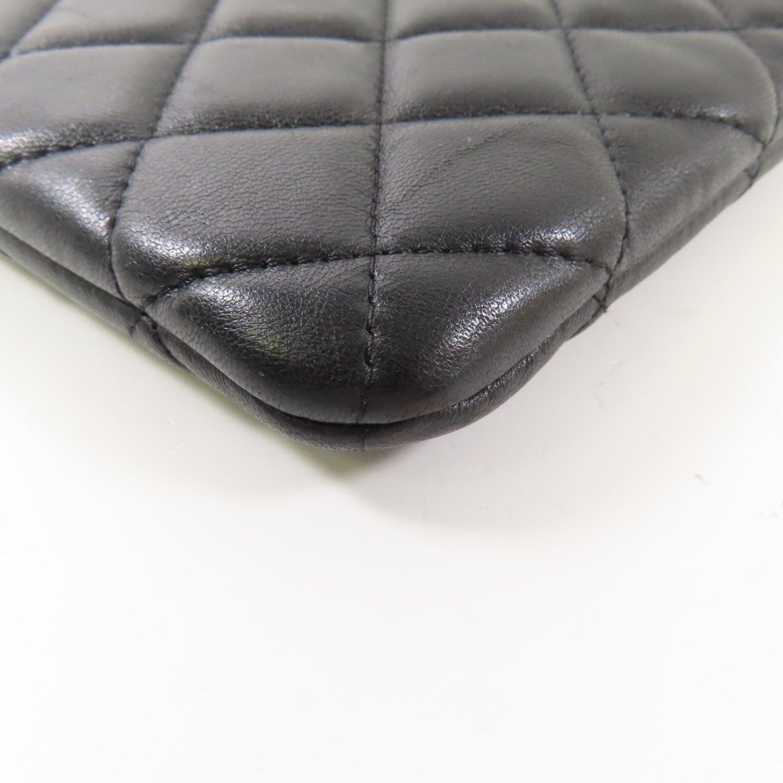 CHANEL 羊皮皮革Clutch銀扣手拿包