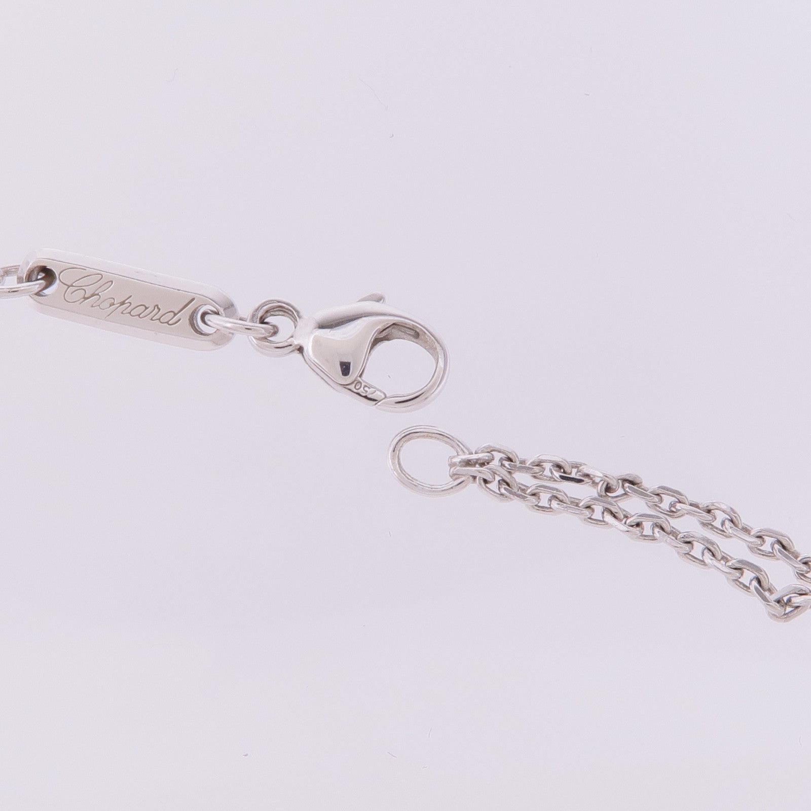 Chopard 18K玫瑰金/白金Happy Diamonds Necklace鑽石項鍊