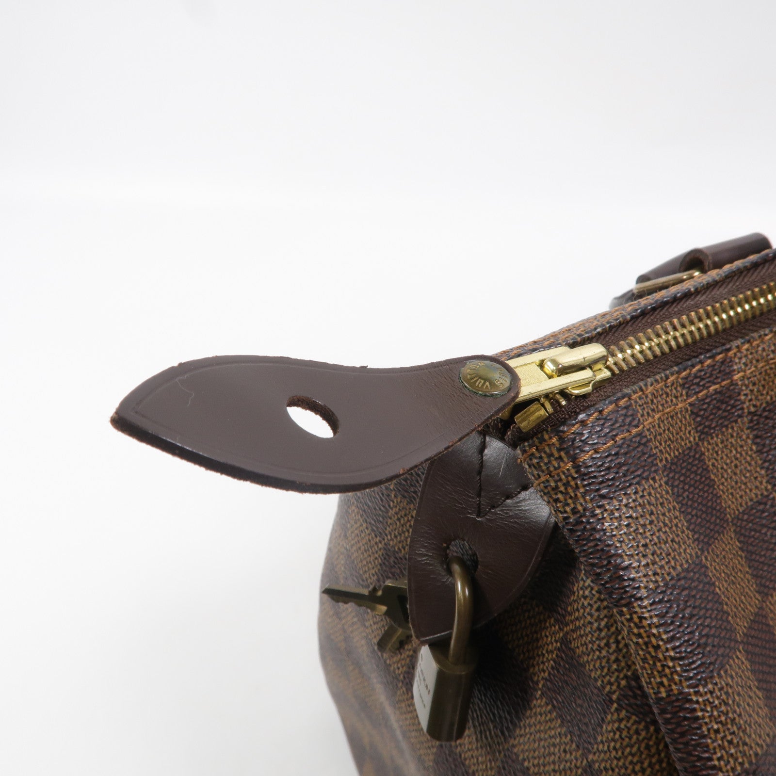 LOUIS VUITTON Damier Speedy 25金扣手挽袋