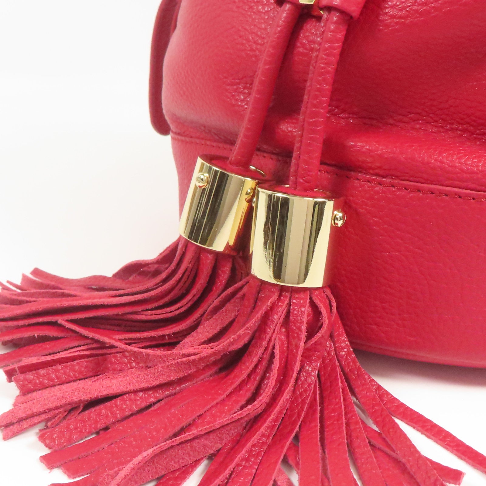 SEE BY CHLOE GHW Shoulder Bag Calfskin Leather Red