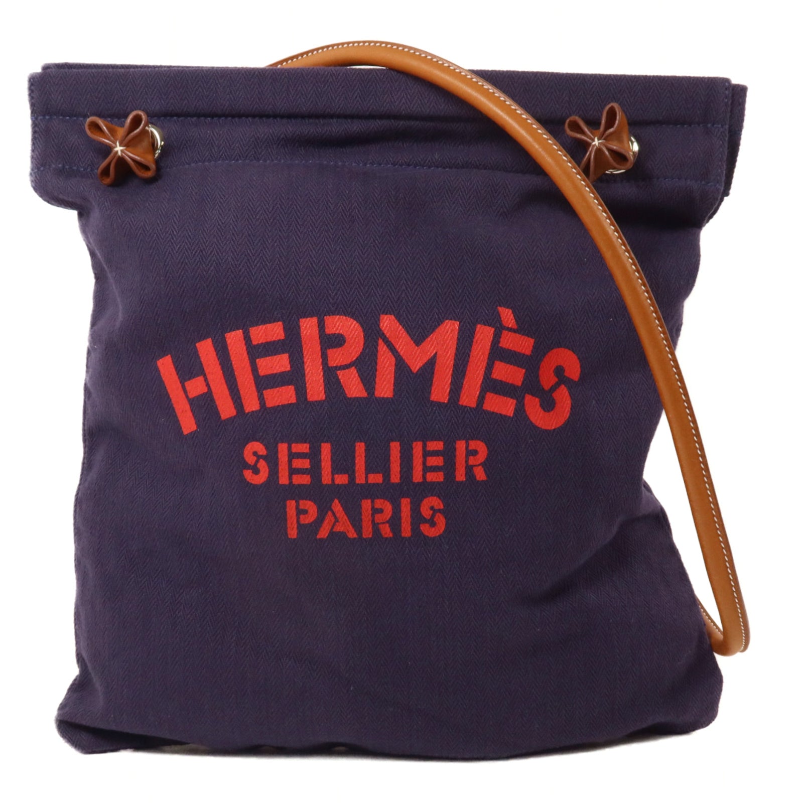 HERMES 帆布Aline肩背袋Blue/Brown