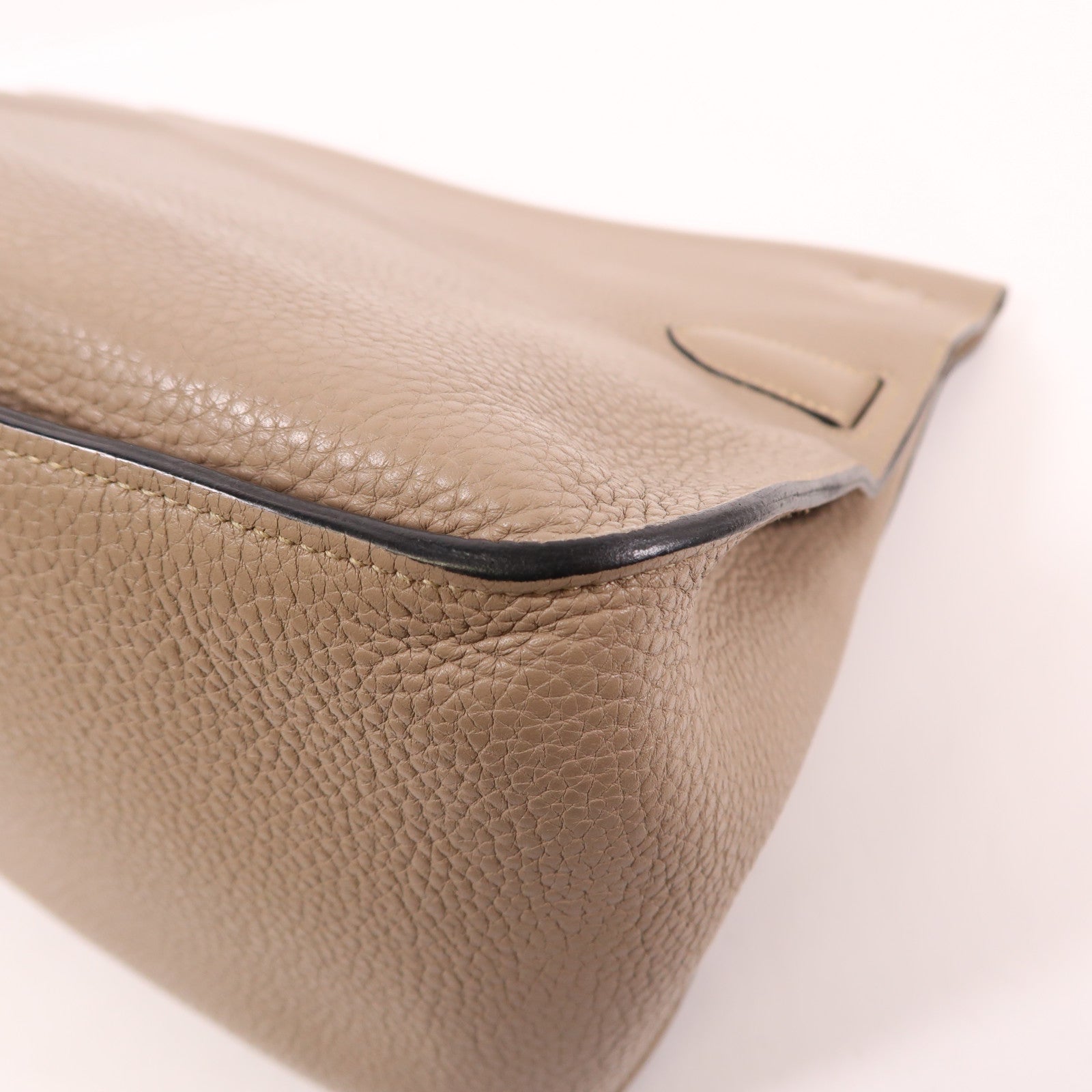 HERMES Clemence皮革Jypsiere 34銀扣肩背袋Argile