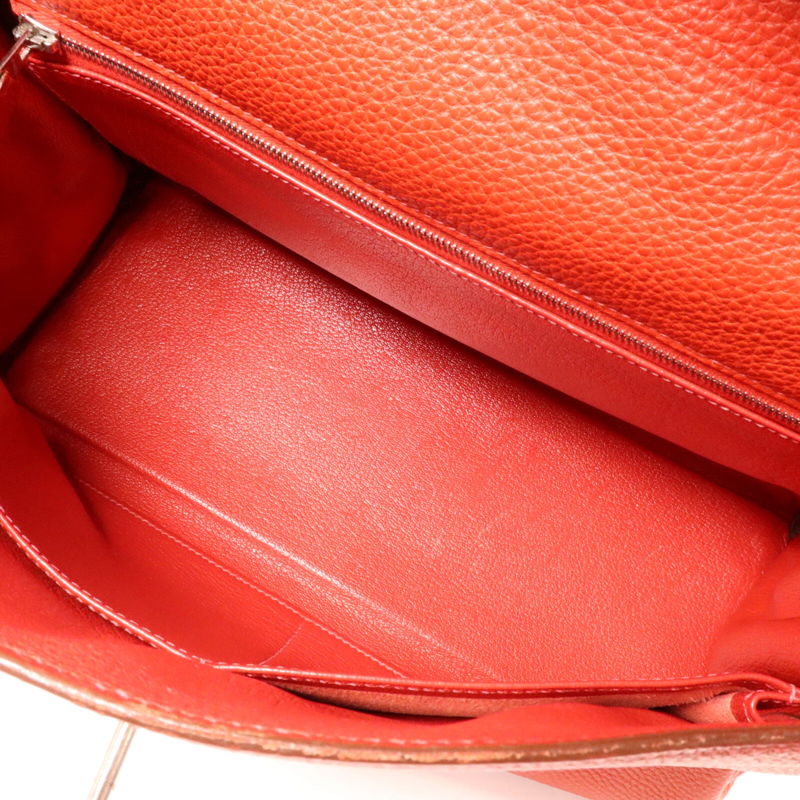 HERMES Clemence皮革Kelly 32手挽肩背兩用袋Rouge H