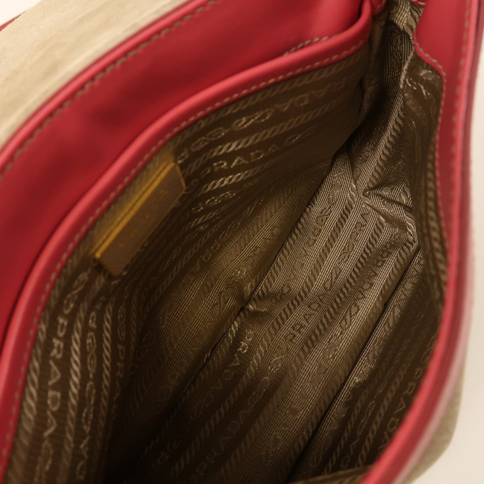PRADA 帆布Corsaire Cloth Crossbody金扣肩背袋