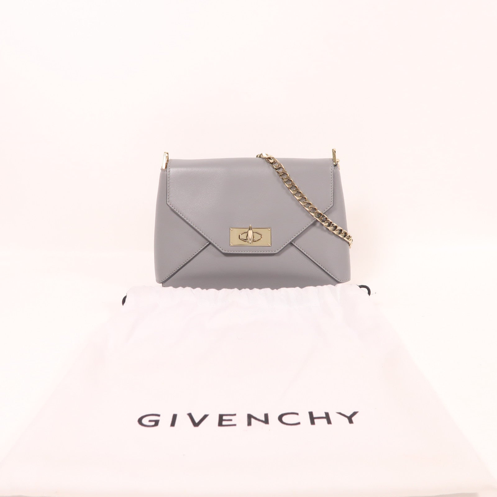 GIVENCHY 羊皮皮革Shoulder Bag金扣鏈帶肩背袋