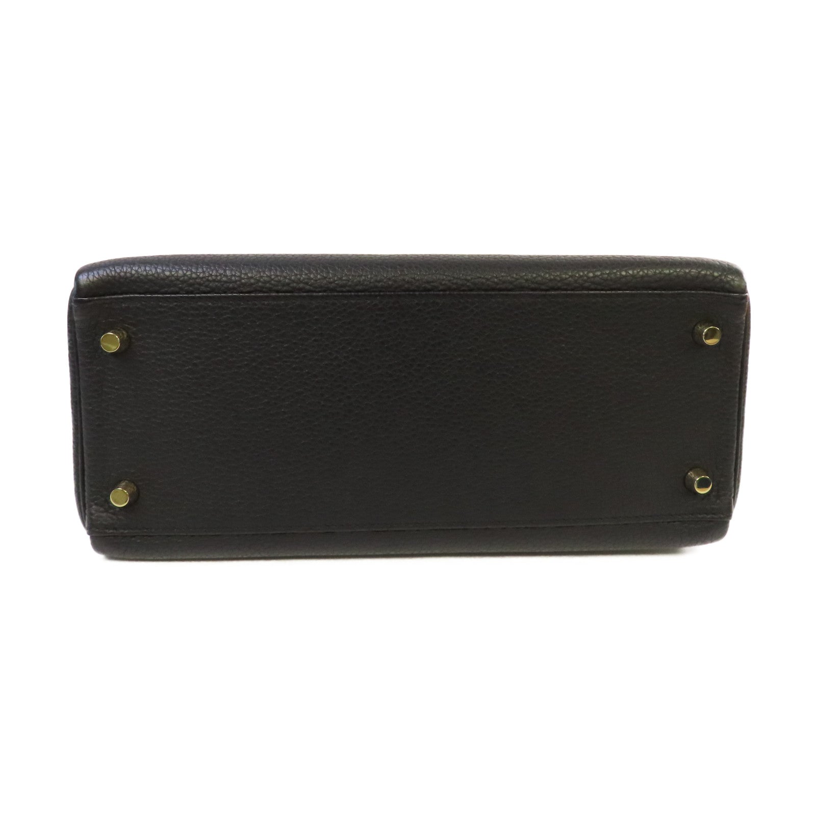 HERMES 【激減優惠】Clemence皮革Kelly 28 2Way Shoulder Bag金扣手挽肩背兩用袋89 Noir黑色