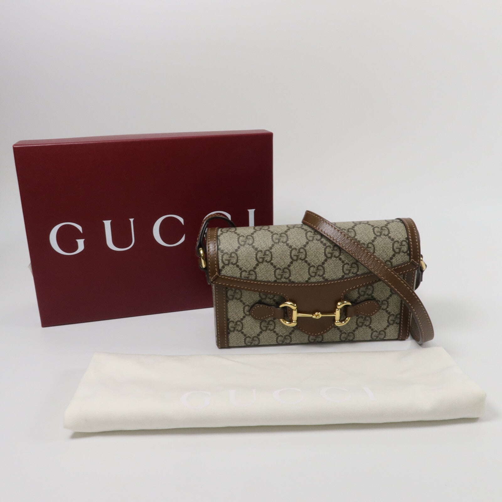 GUCCI 塗層帆布Horsebit 1955 Mini肩背袋