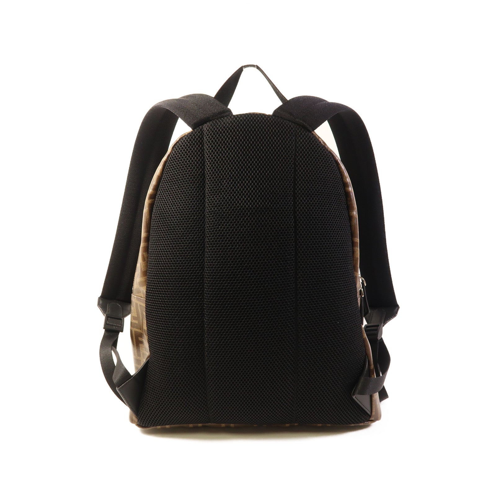 FENDI 塗層帆布Backpack銀扣背包