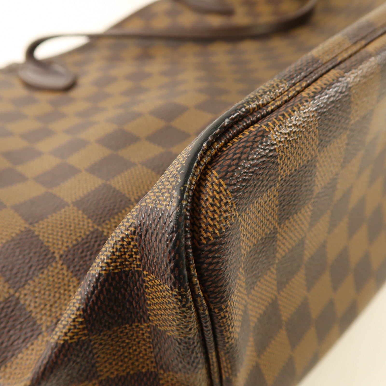 LOUIS VUITTON 【激減優惠】Damier Neverfull MM金扣手挽袋棕色