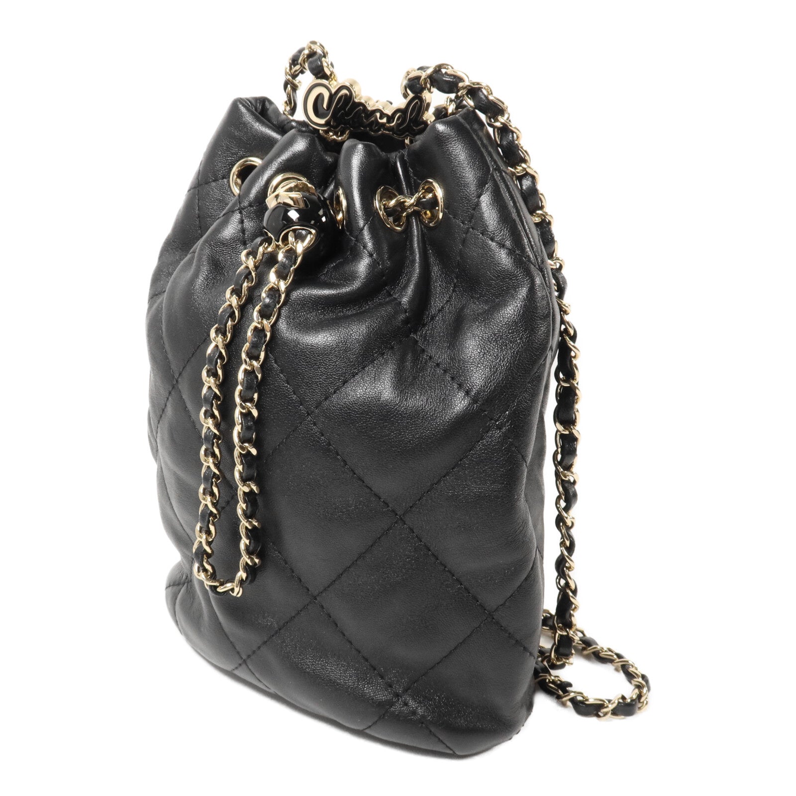 CHANEL 羊皮皮革Bucket Backpack鏈帶背包