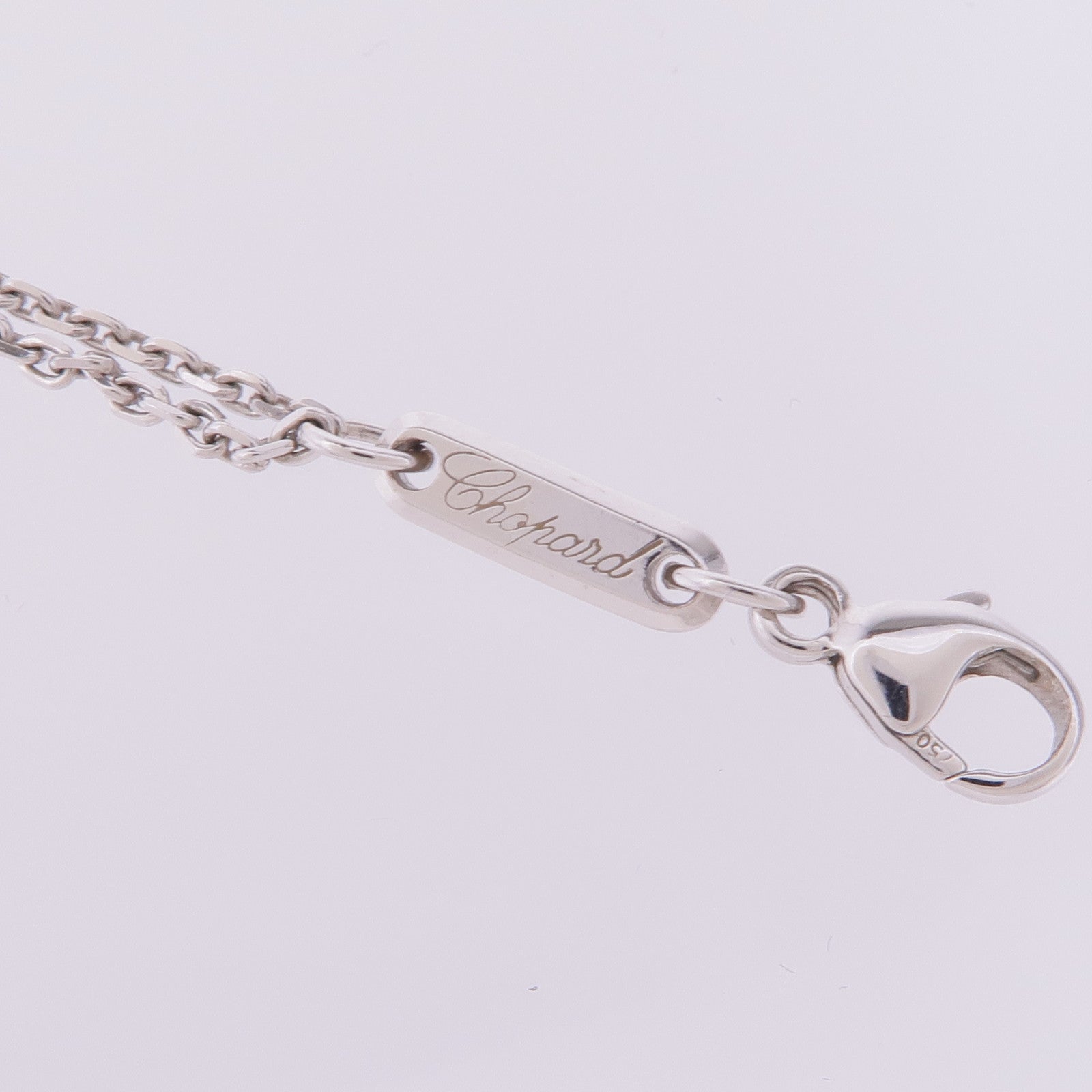 Chopard 18K玫瑰金/白金Happy Diamonds Necklace鑽石項鍊