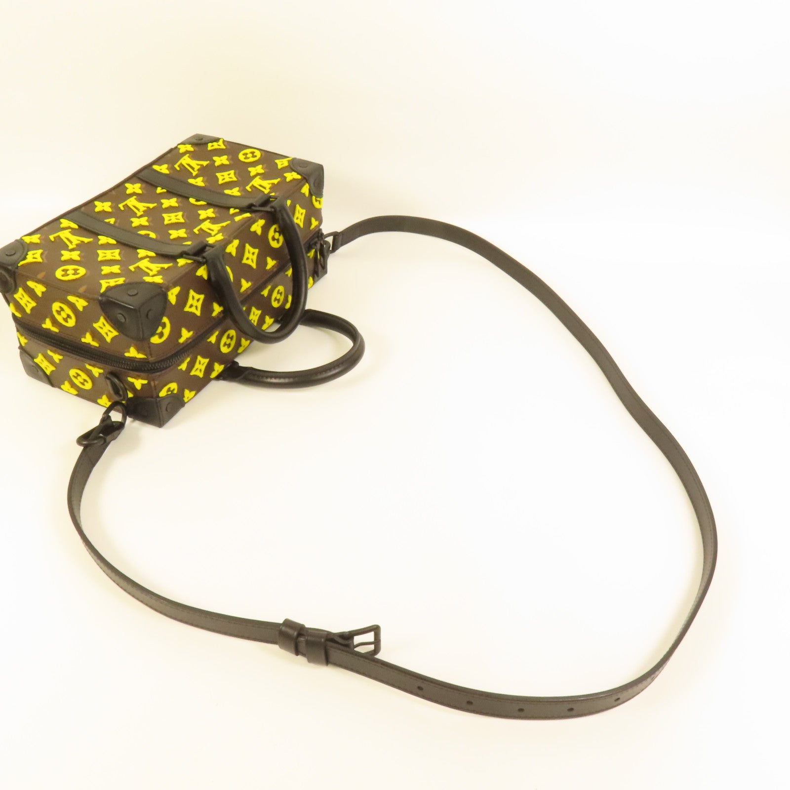 LOUIS VUITTON Monogram Tuffetage Jaune Trunk Speedy手挽肩背兩用袋