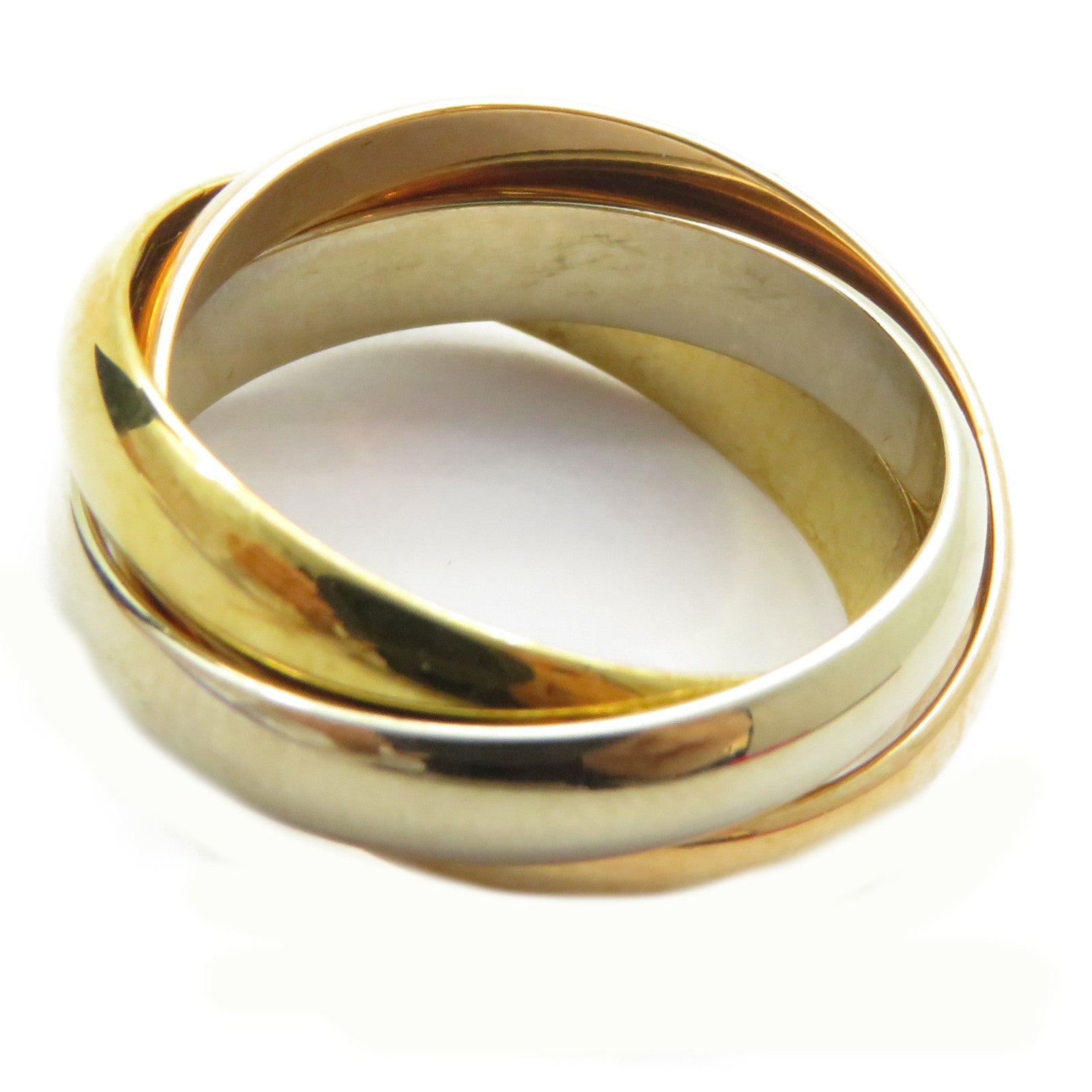 CARTIER 18K黃金/白金/玫瑰金Trinity Ring戒指US#5.75/Cartier#51
