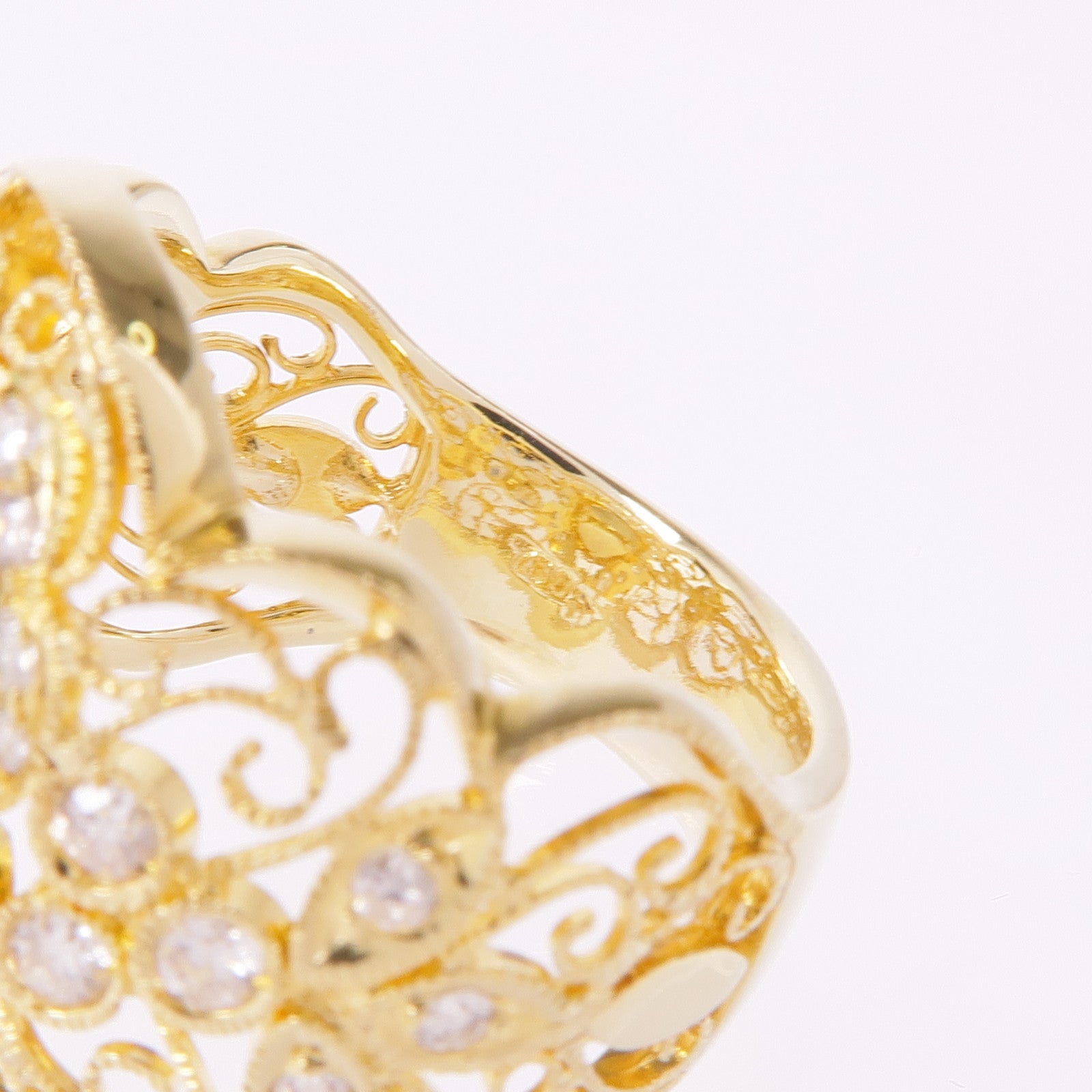 JEWELRY 18K黃金Jade Diamond Ring翡翠/鑽石戒指US#6.5