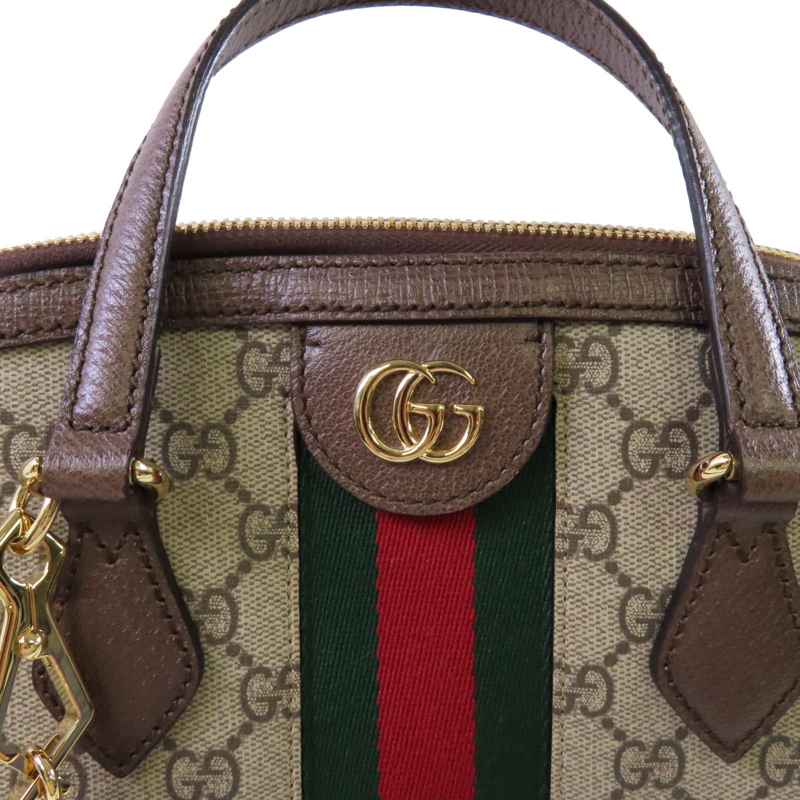 GUCCI 塗層帆布Ophidia GG 2Way Shoulder Bag金扣手挽肩背兩用袋啡色
