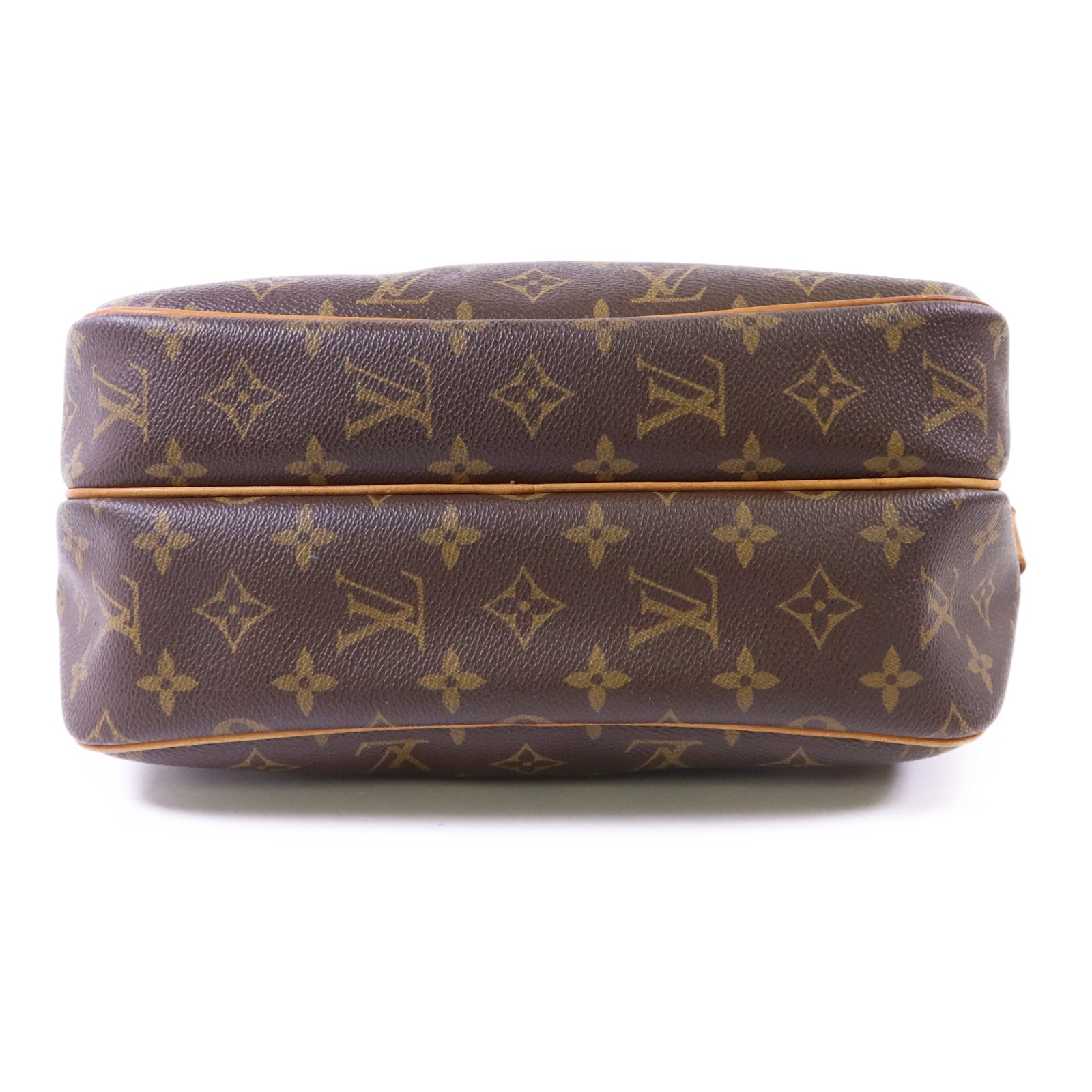 LOUIS VUITTON Monogram Reporter PM金扣肩背袋棕色