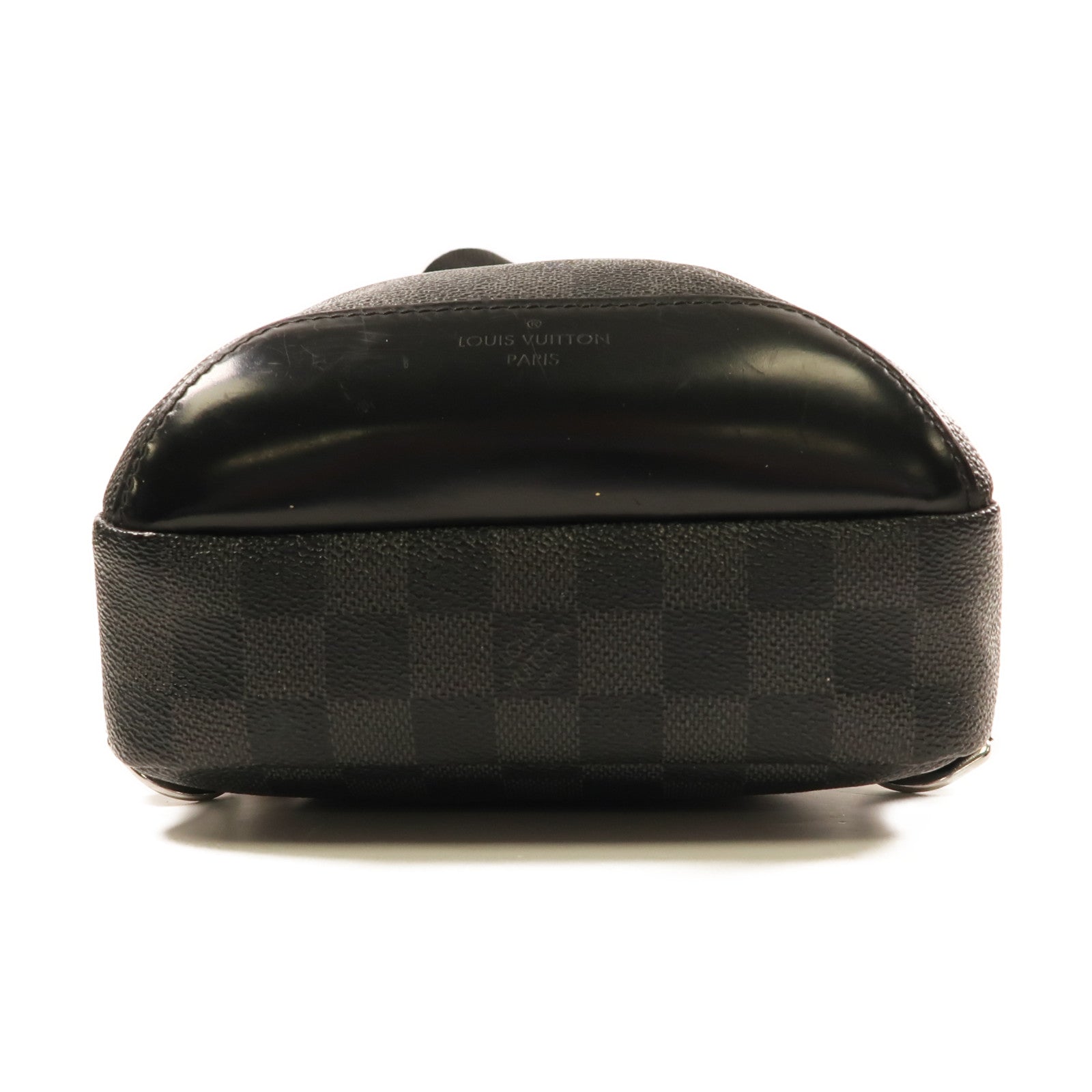LOUIS VUITTON Damier Graphite Avenue Sling銀扣肩背袋黑色