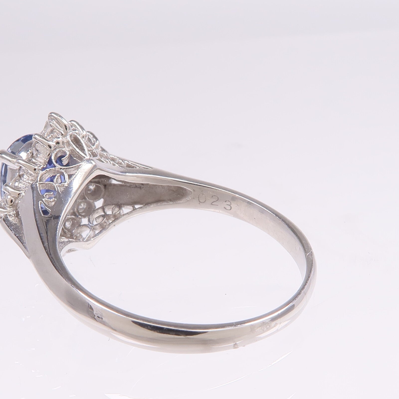 JEWELRY PT900鉑金Crystal Diamond Ring水晶/鑽石戒指US#7