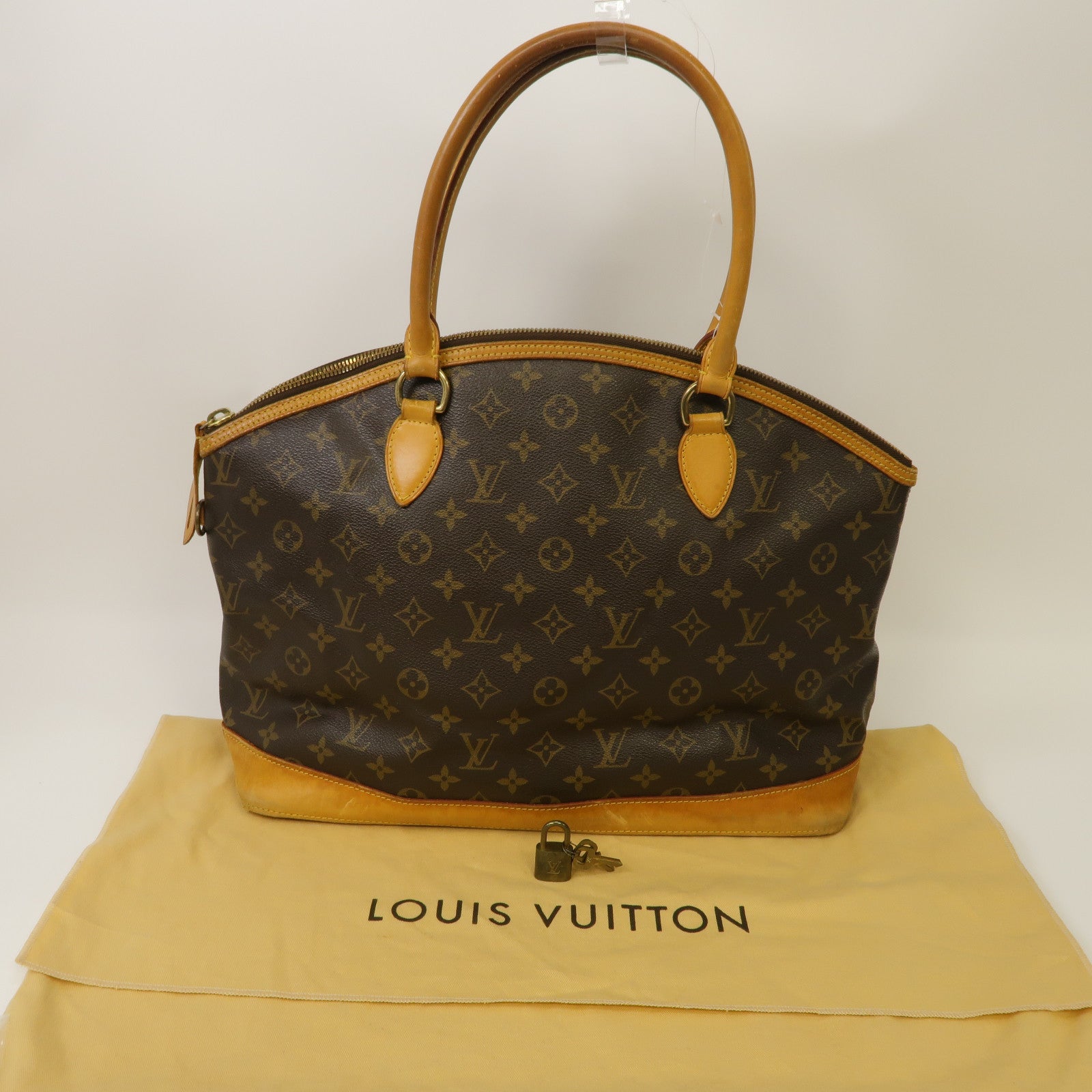 LOUIS VUITTON 【激減優惠】Monogram Lockit Horizontal金扣手挽袋啡色